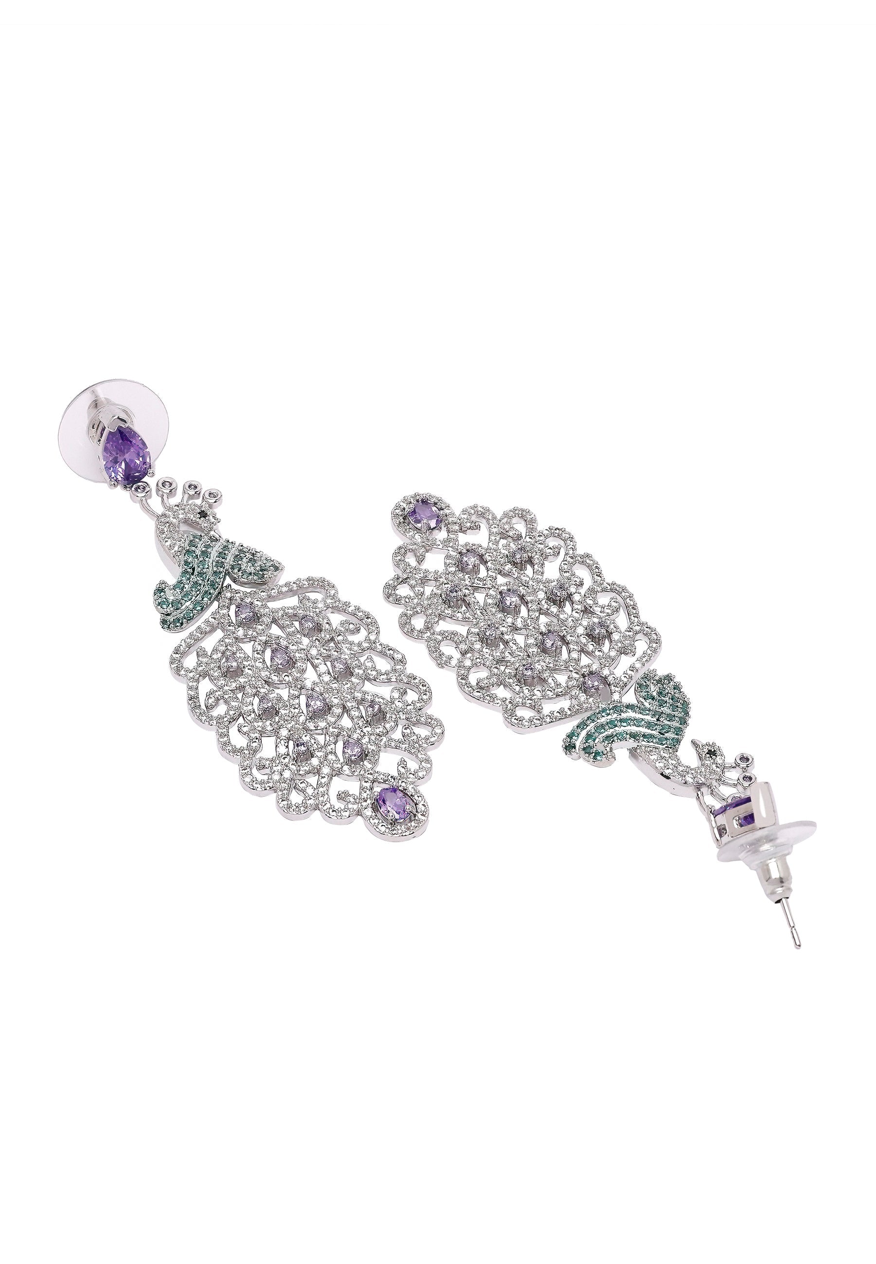 Diva Beautiful Peacock Drop Earrings