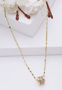 Elegant Cylinder Inlaid Chain Necklace