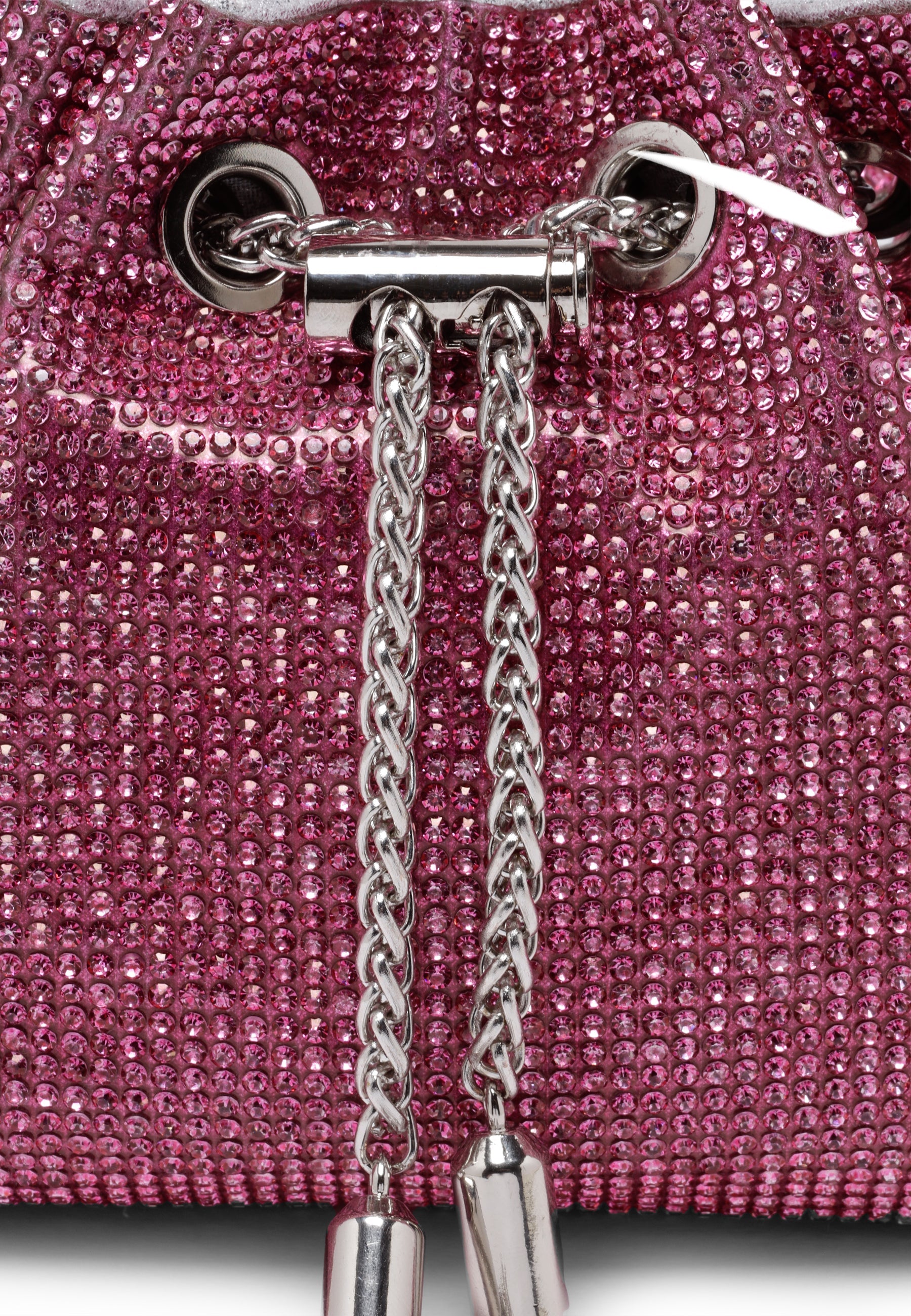 Pink Crystal Studded Shoulder Clutch