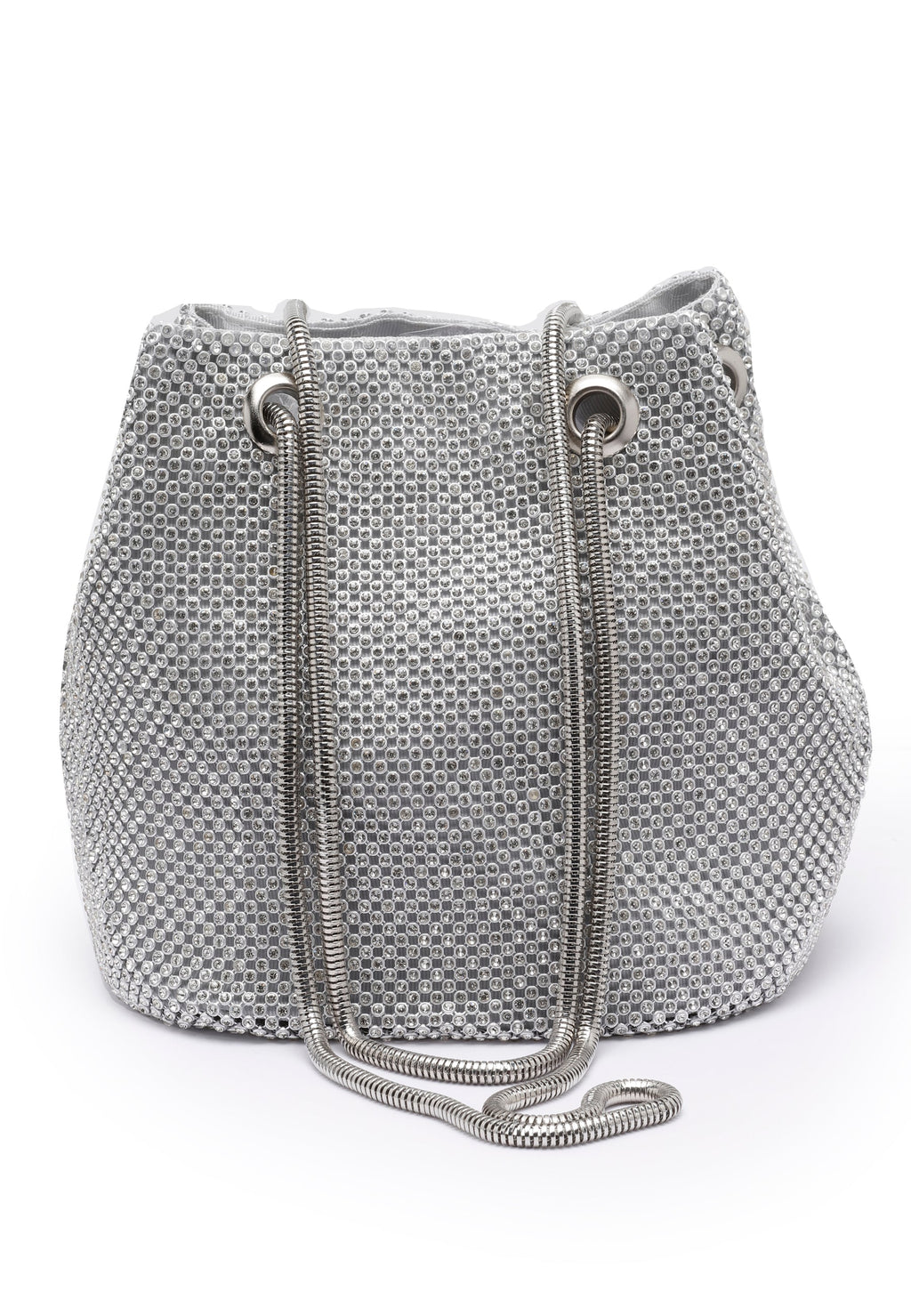 Silver-toned Shimmery Shoulder Clutch
