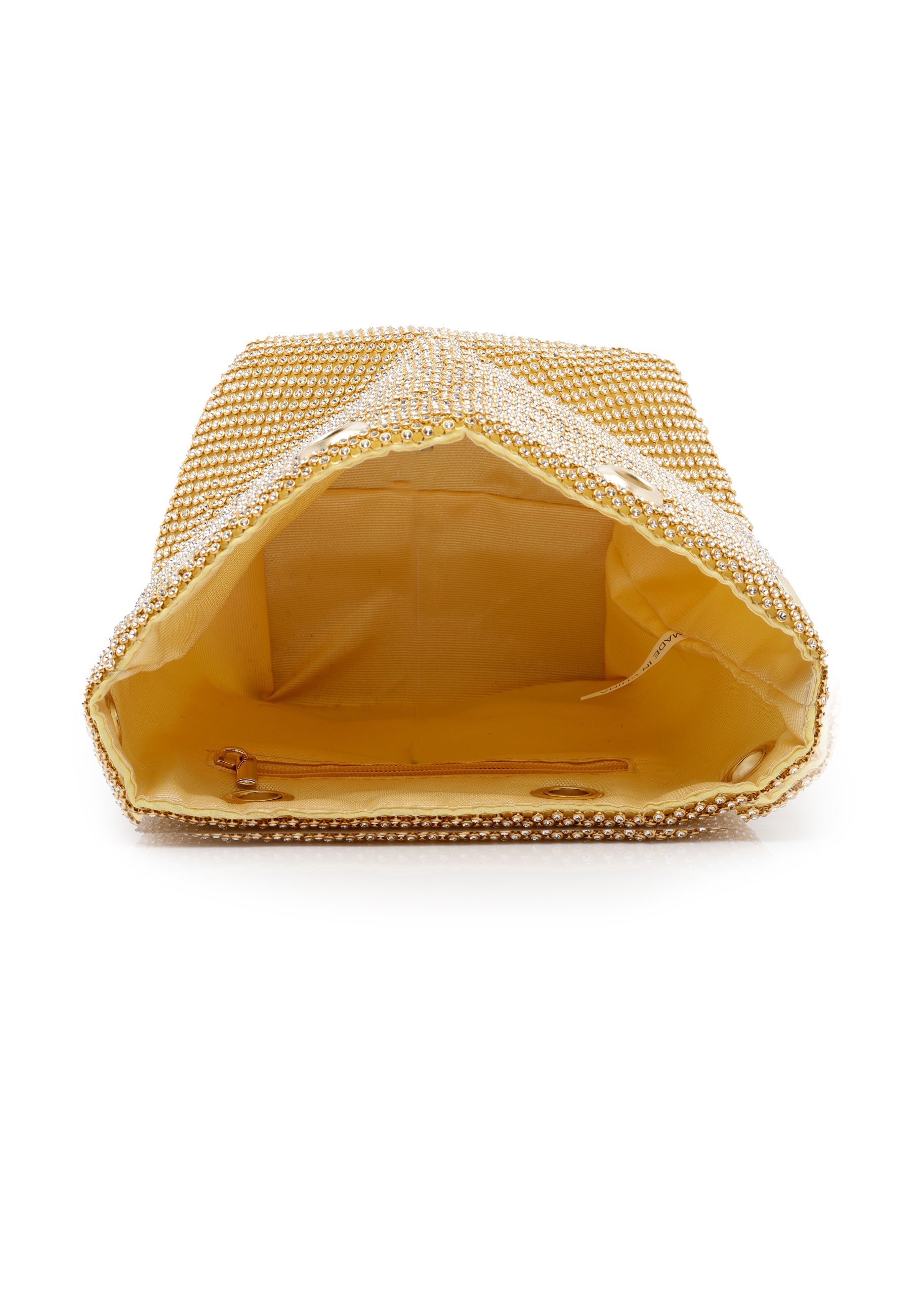 Gold-toned Shimmery Shoulder Clutch
