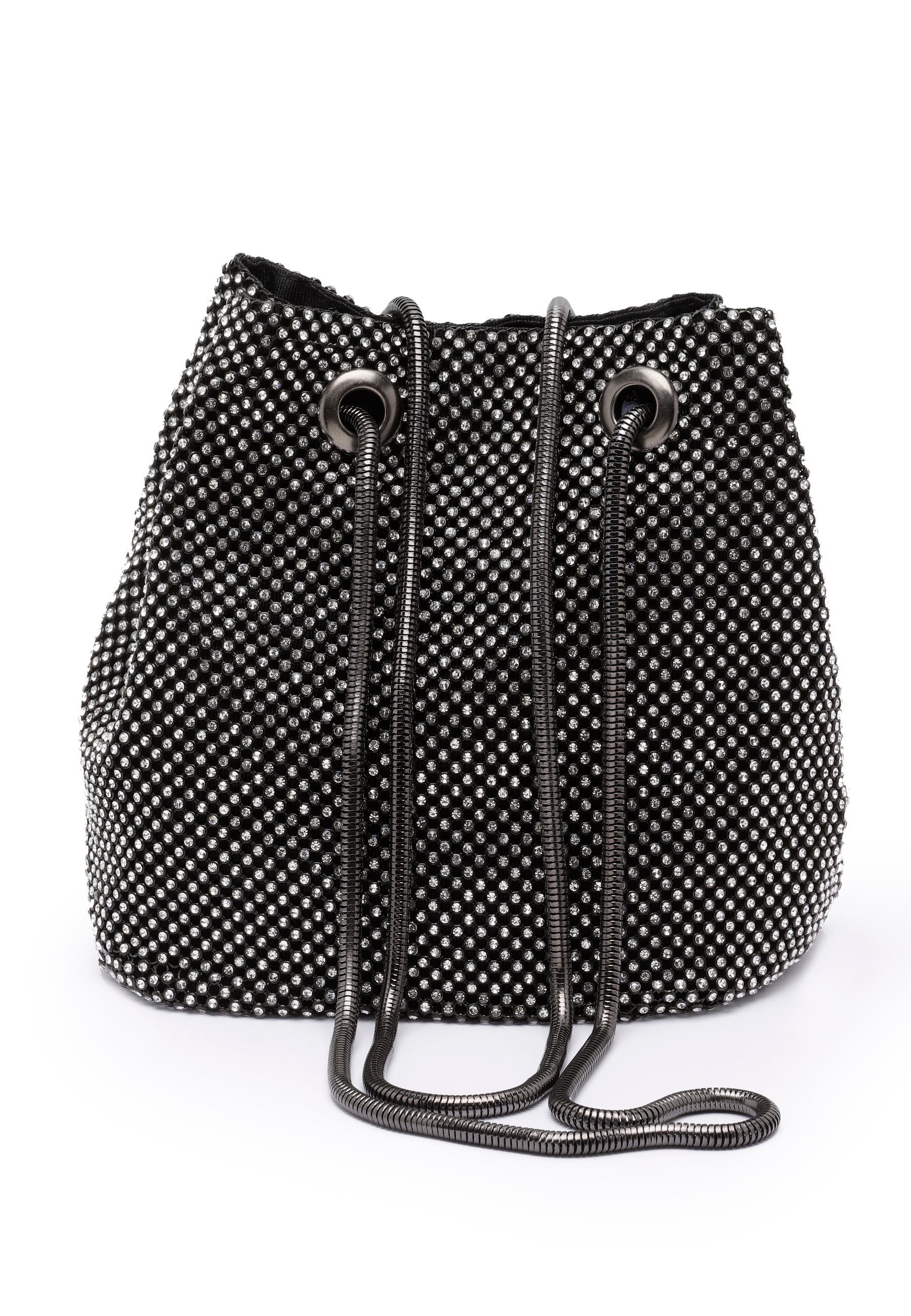 Black Shimmery Shoulder Clutch