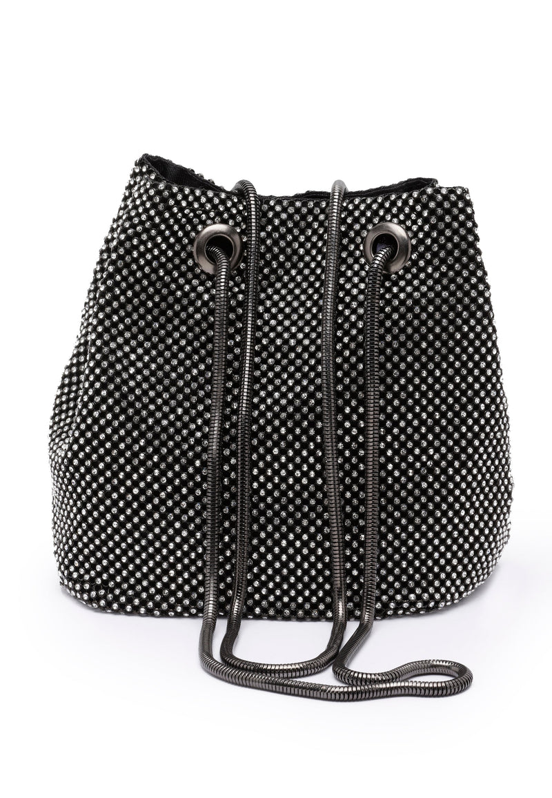 Black Shimmery Shoulder Clutch