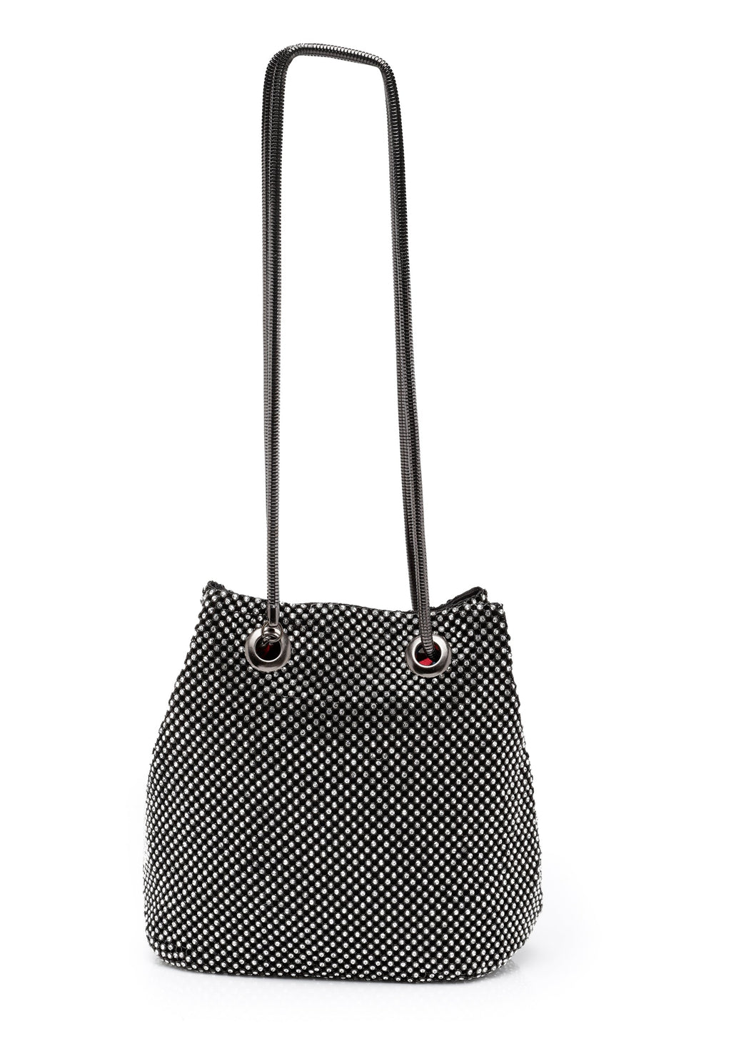 Black Shimmery Shoulder Clutch