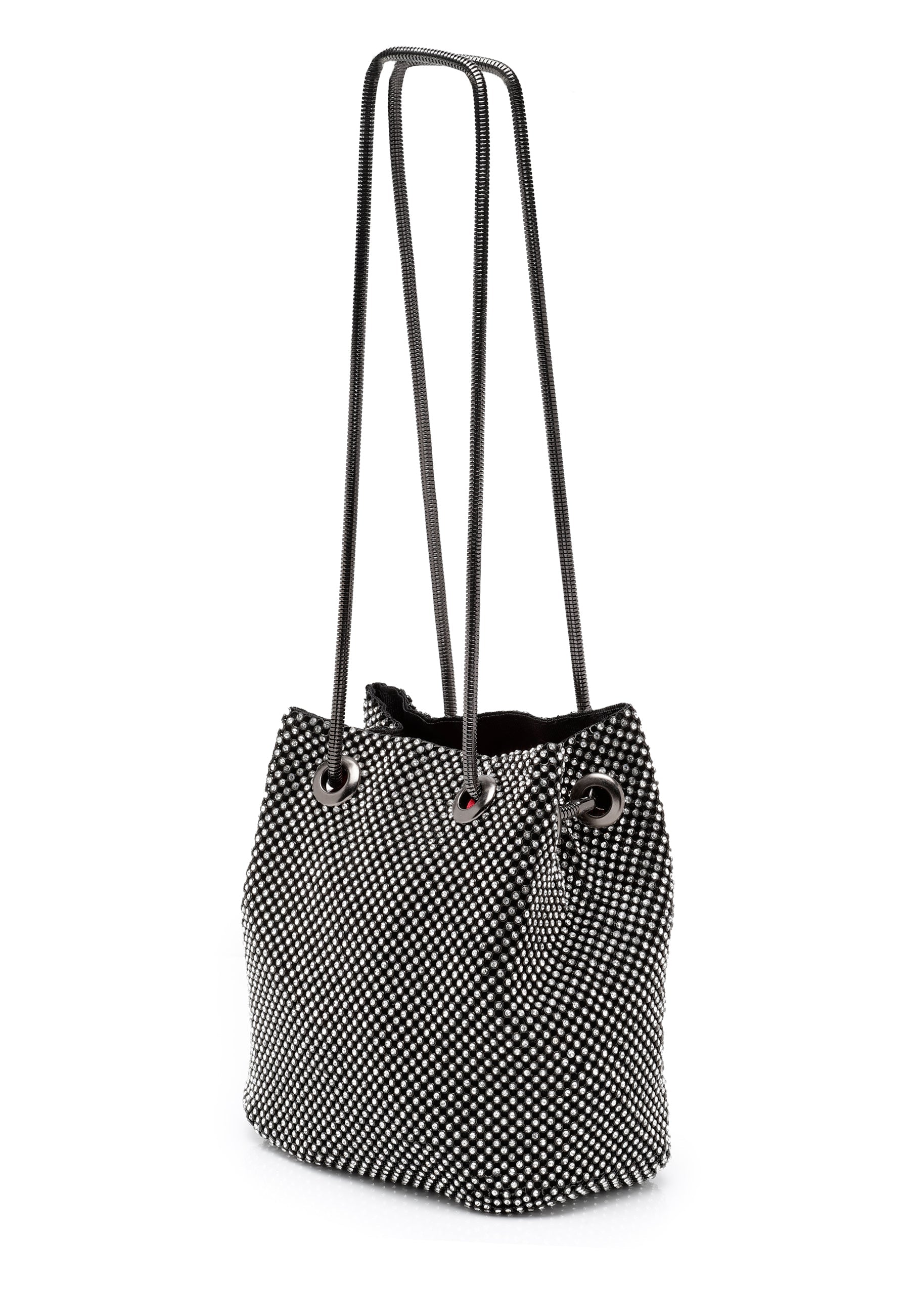 Black Shimmery Shoulder Clutch