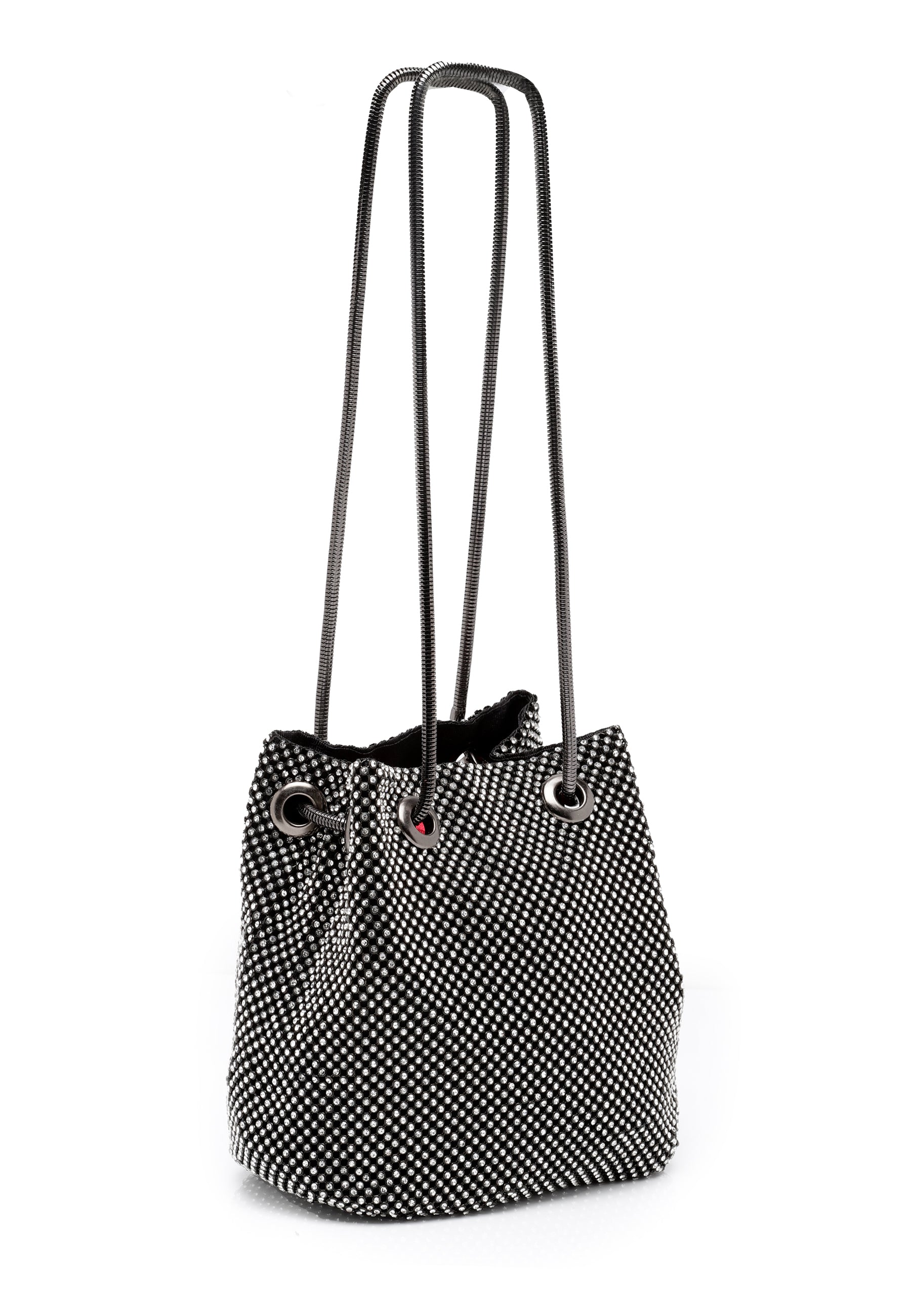 Black Shimmery Shoulder Clutch