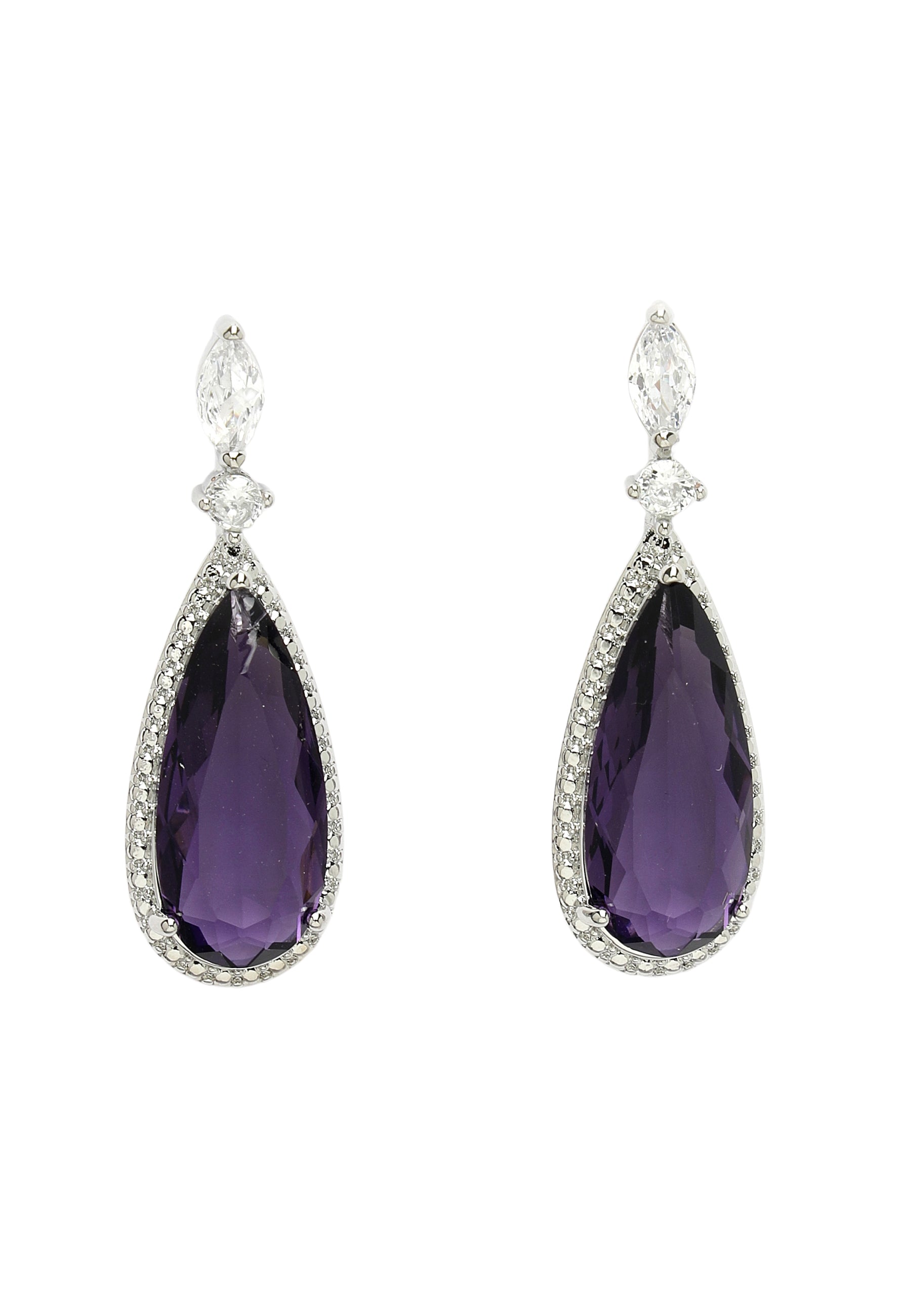 Crystal Simulated Almond Drop Earrings