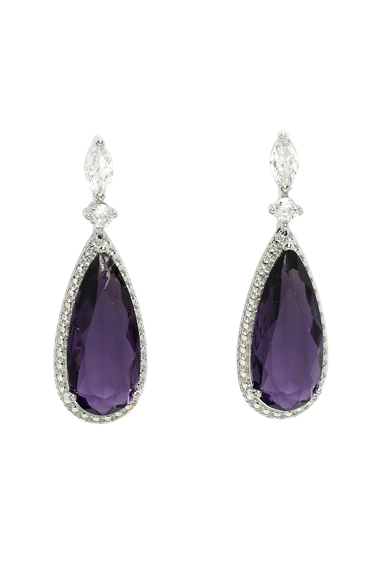 Crystal Simulated Almond Drop Earrings