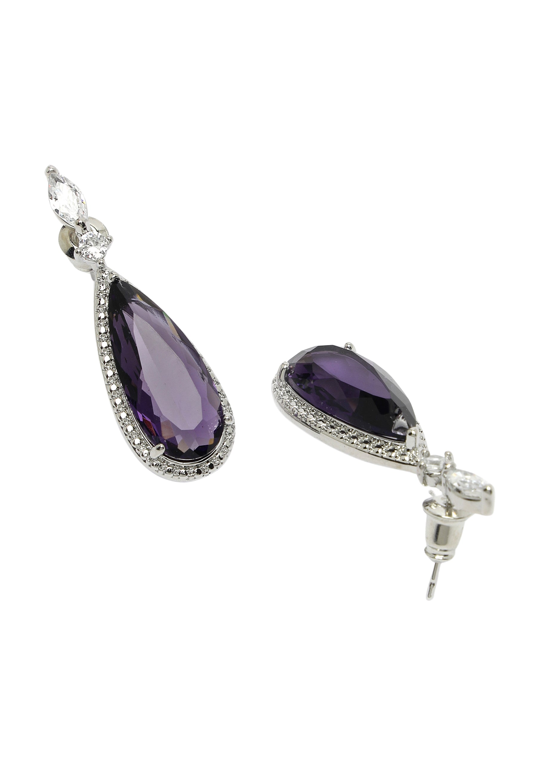 Crystal Simulated Almond Drop Earrings