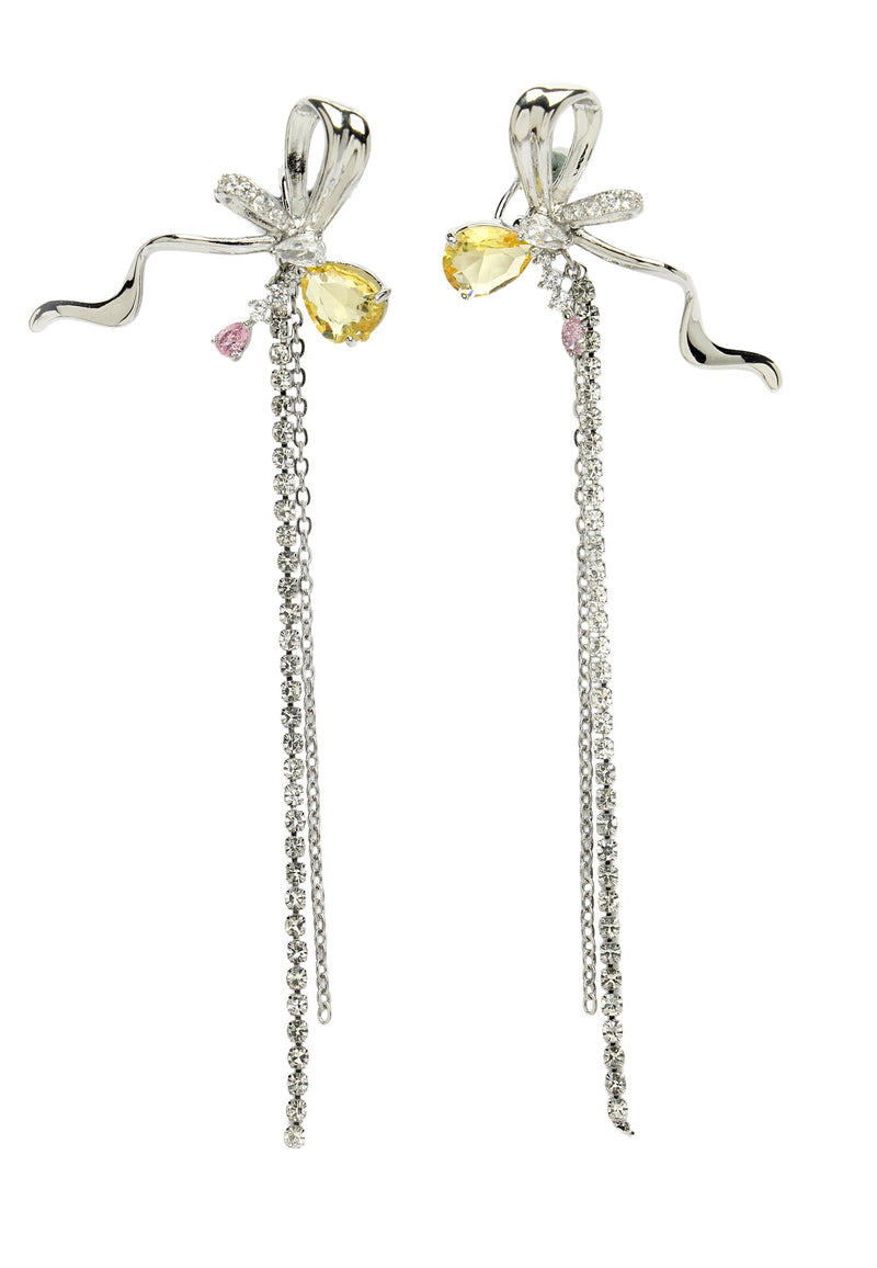 Bow Chain Dangle Earrings