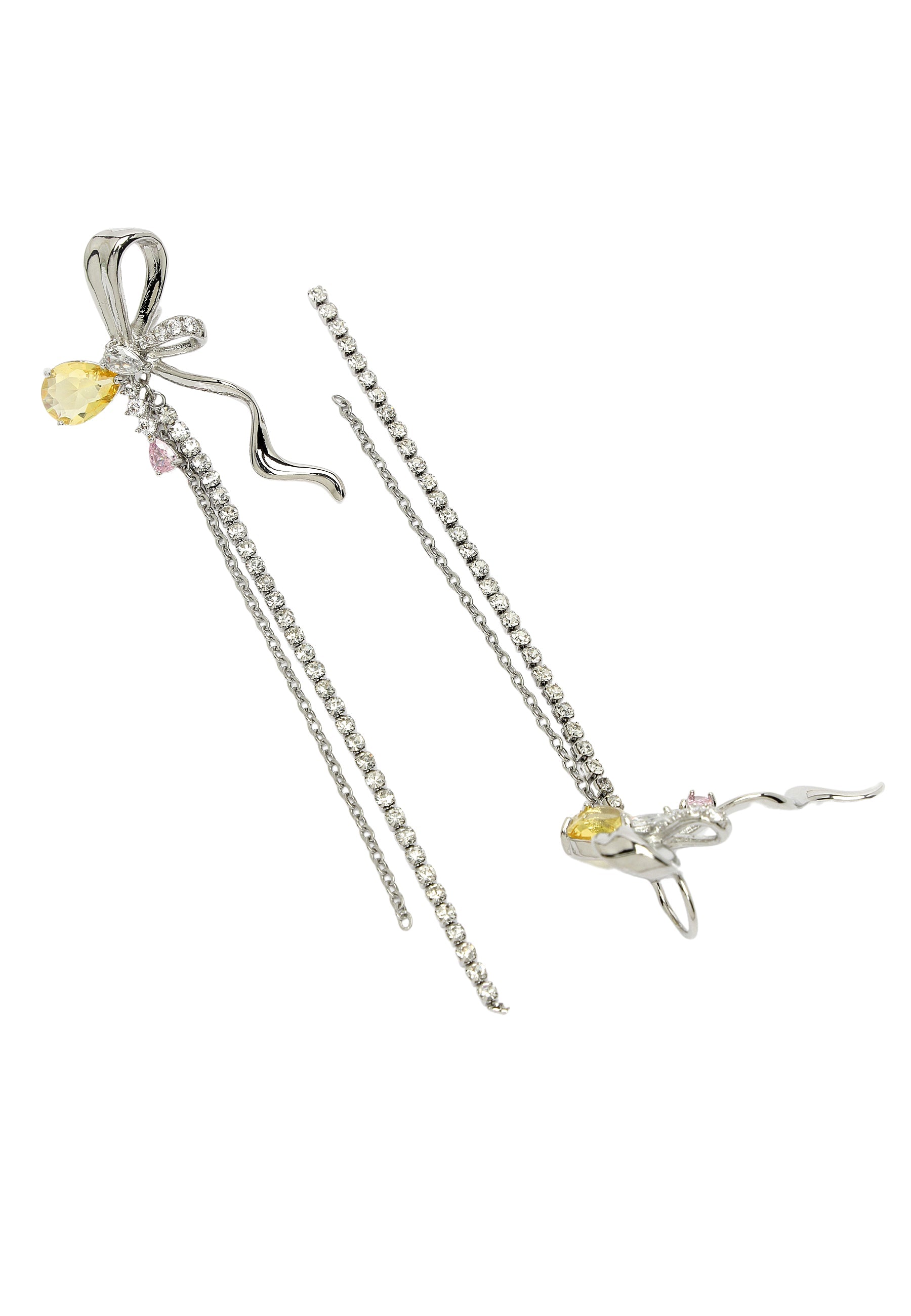 Bow Chain Dangle Earrings