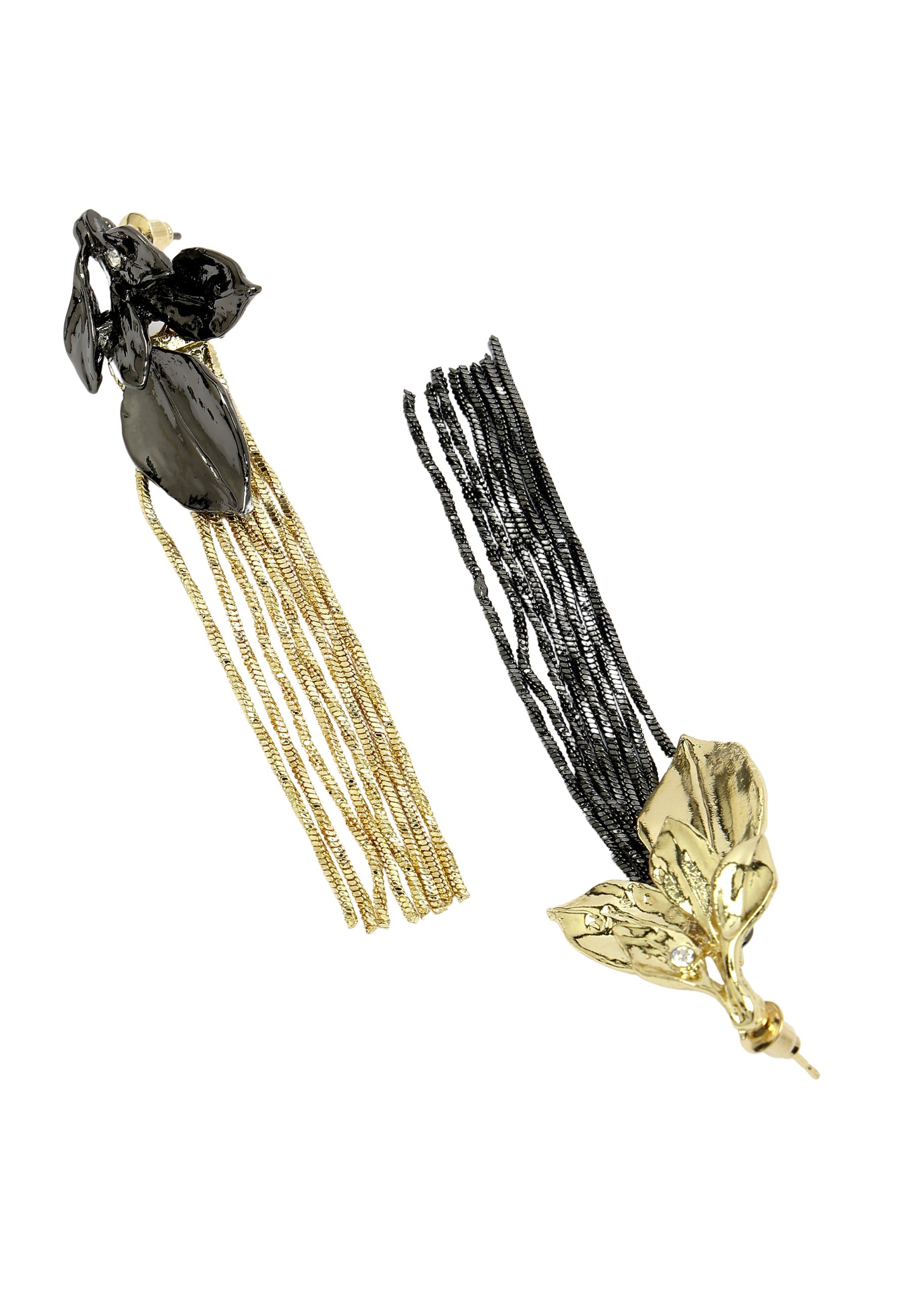 Leafy Long Fringe Earrings