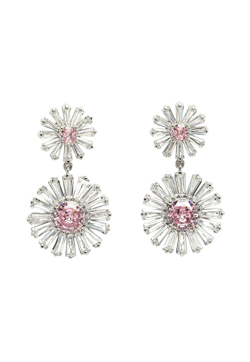 Double Daisy Drop Earrings