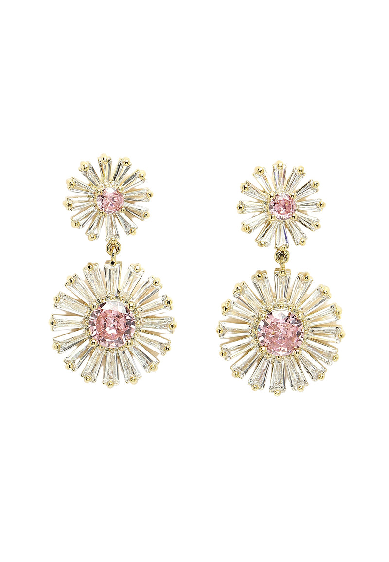 Double Daisy Drop Earrings