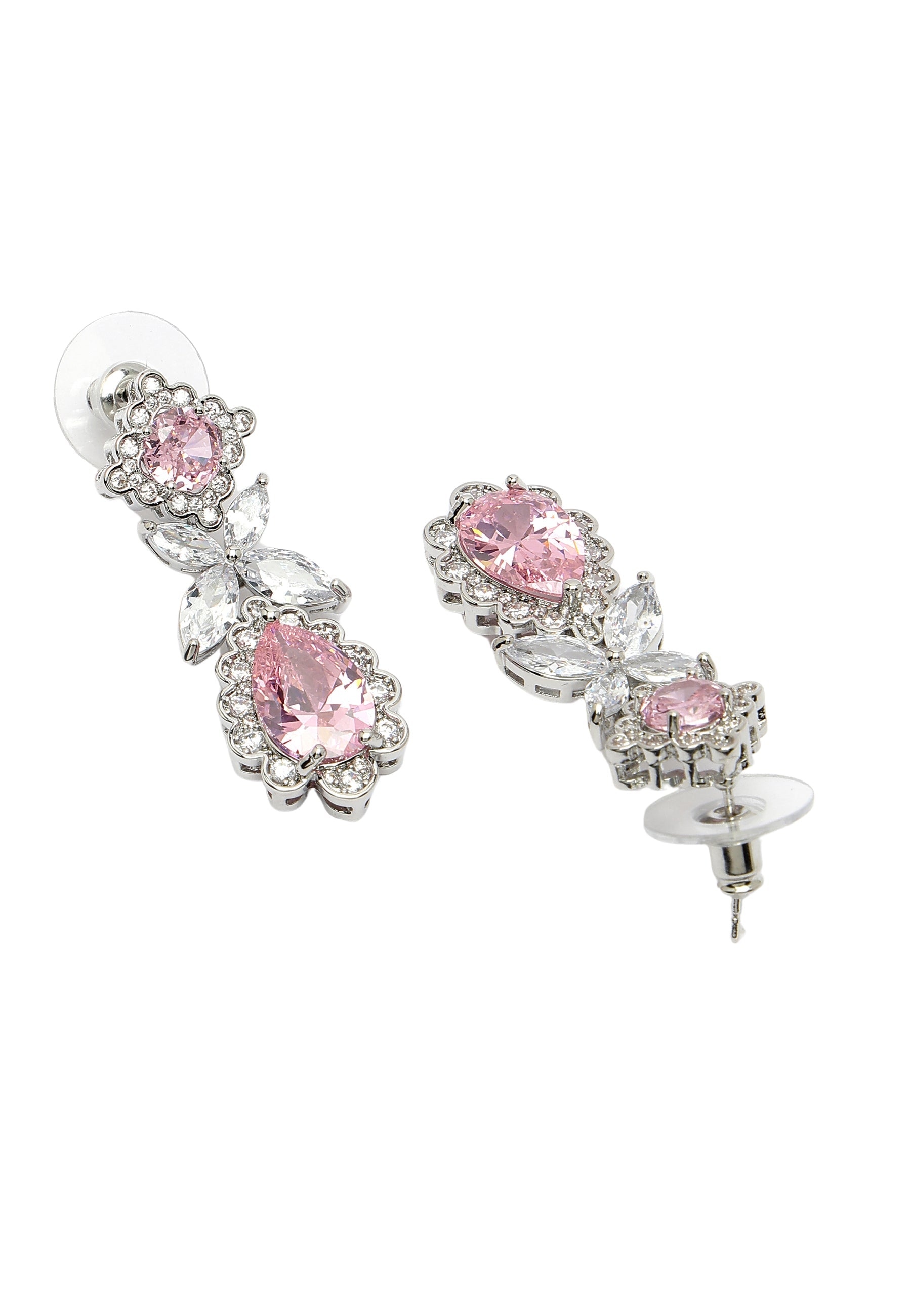 Beautiful Floral Geometric Zirconia Earrings