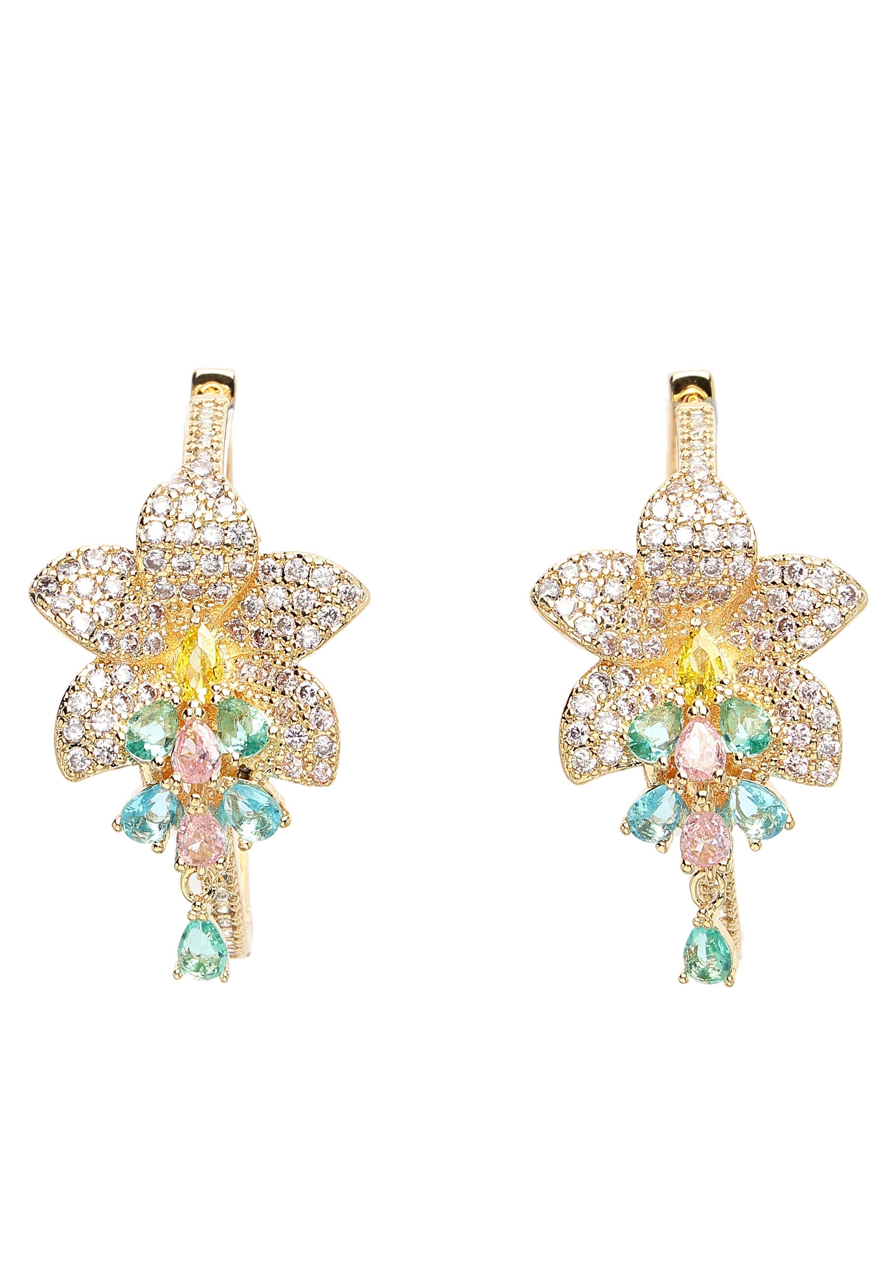 Hibiscus Zirconia Hoops