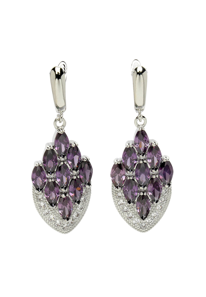 Peacock Feather Drop Earrings
