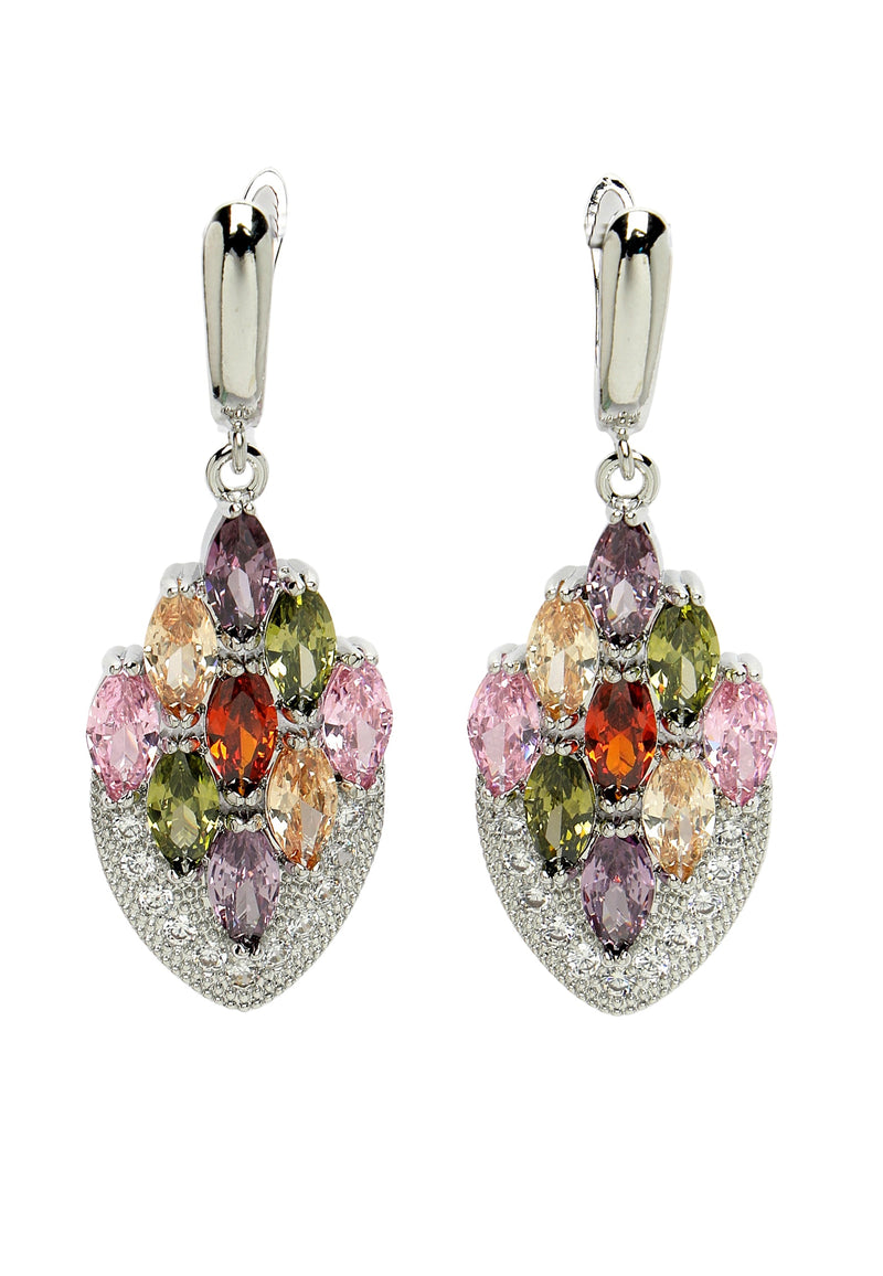 Peacock Feather Drop Earrings