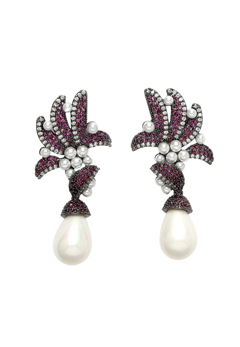 Purple Zirconia Drop Earrings
