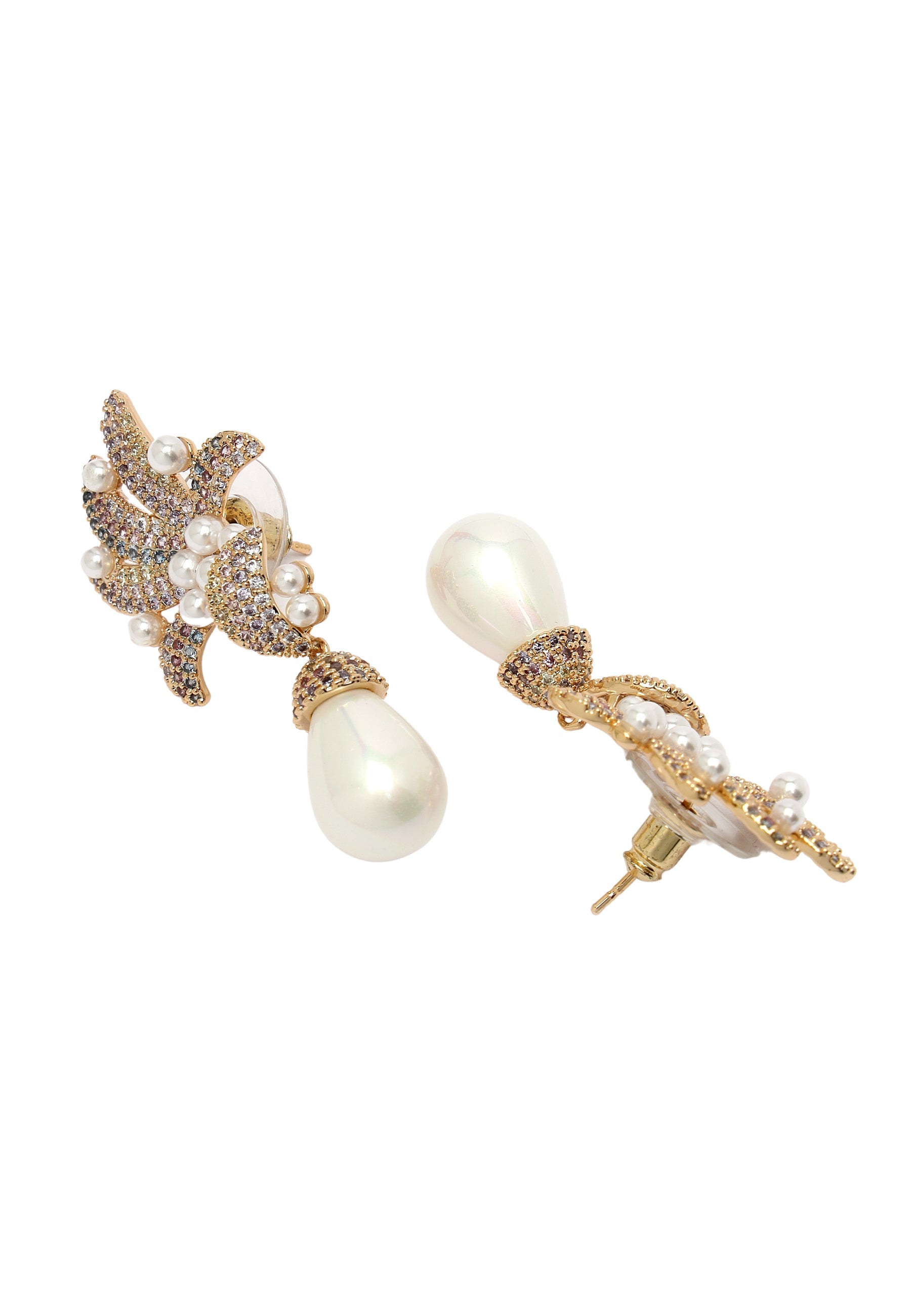 Contemporary Cubic Zirconia Drop Earrings