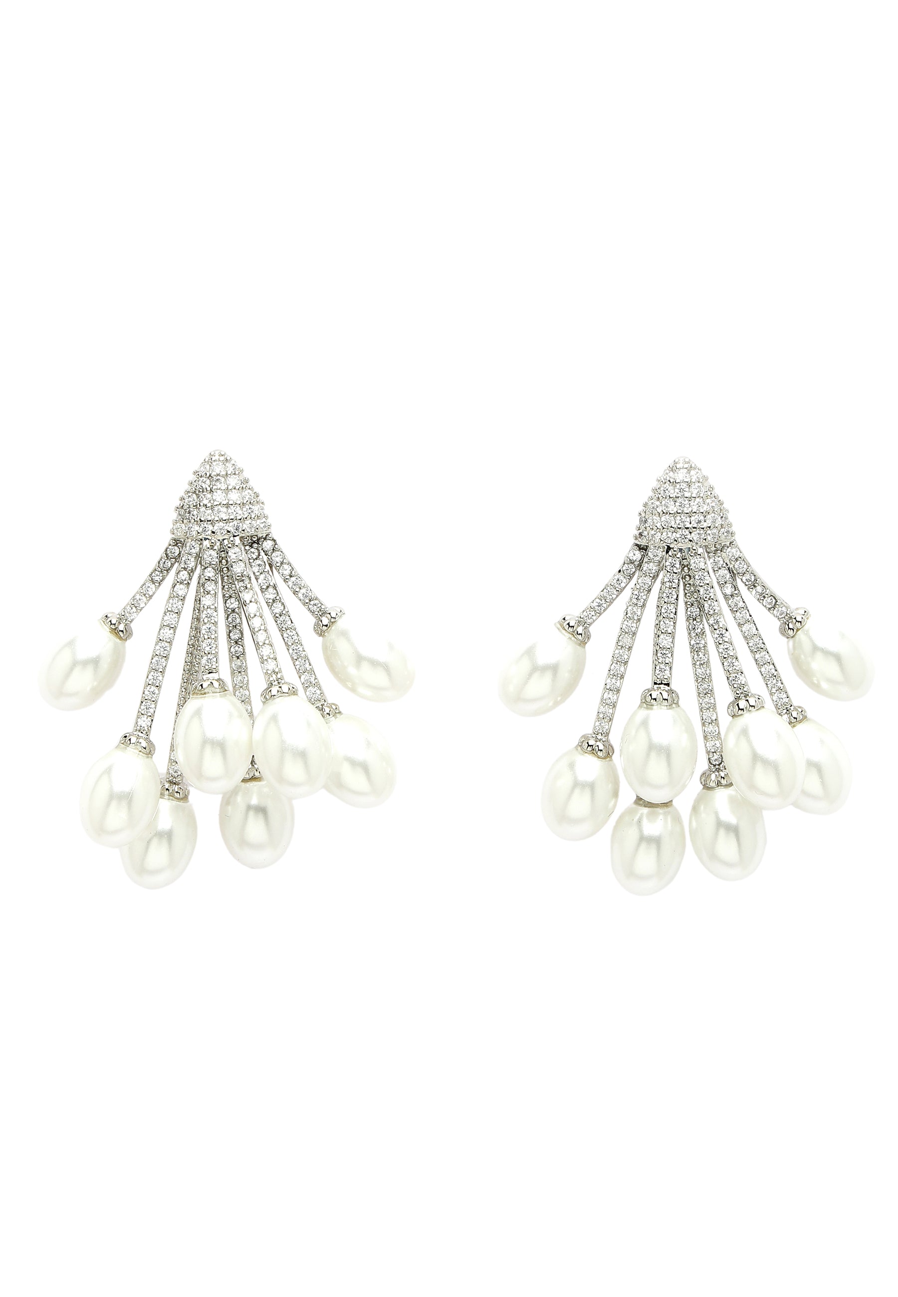 Zircon Cluster Drop Earrings