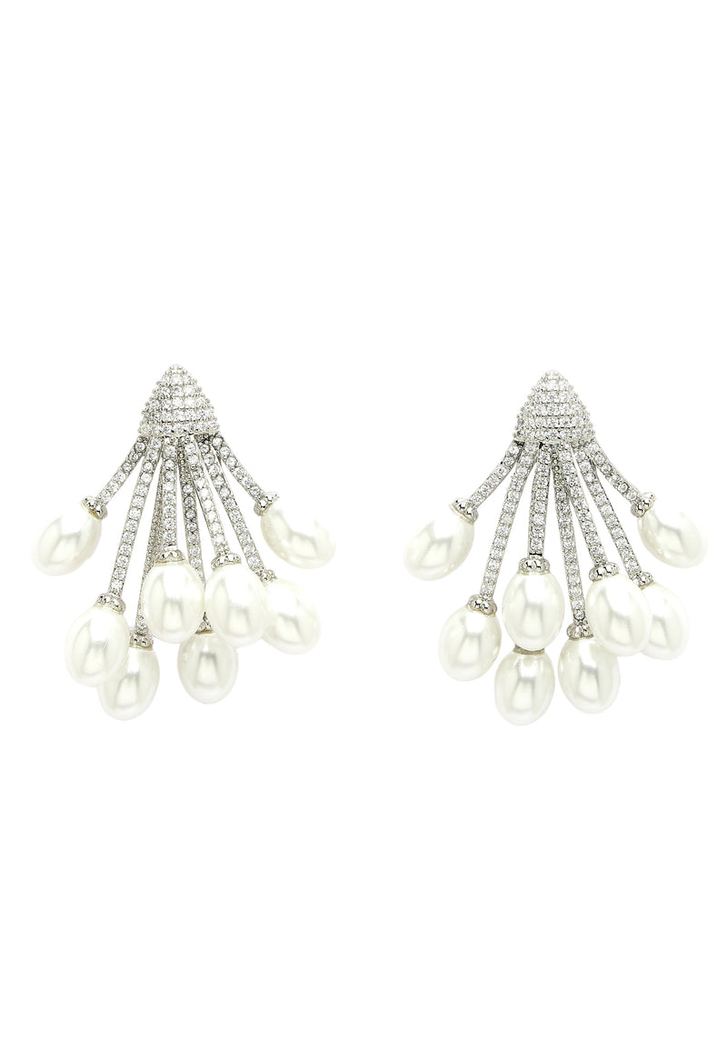 Zircon Cluster Drop Earrings
