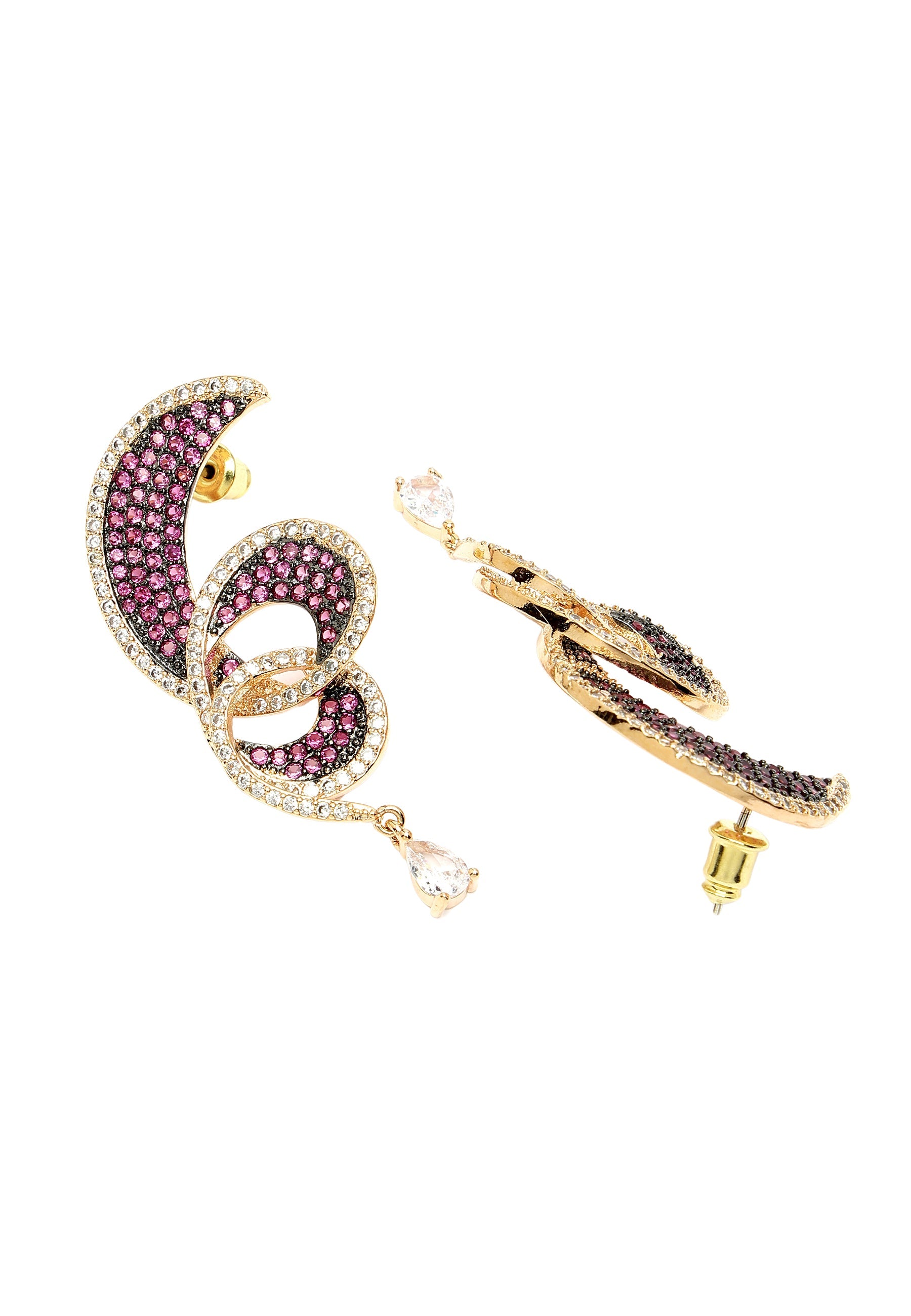 Zirconia Intertwined Drop Earrings