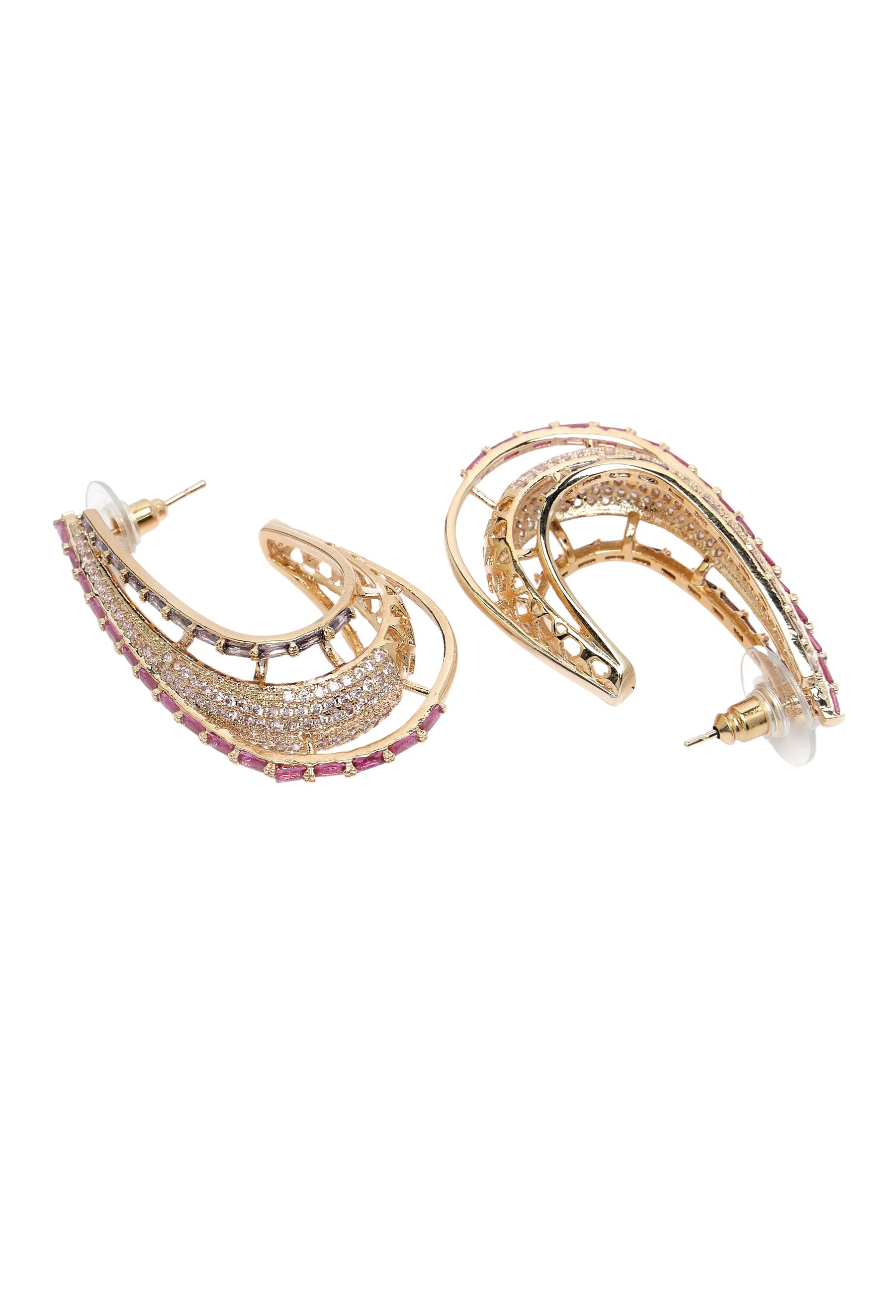 Zirconia Cashew Shaped Hoops