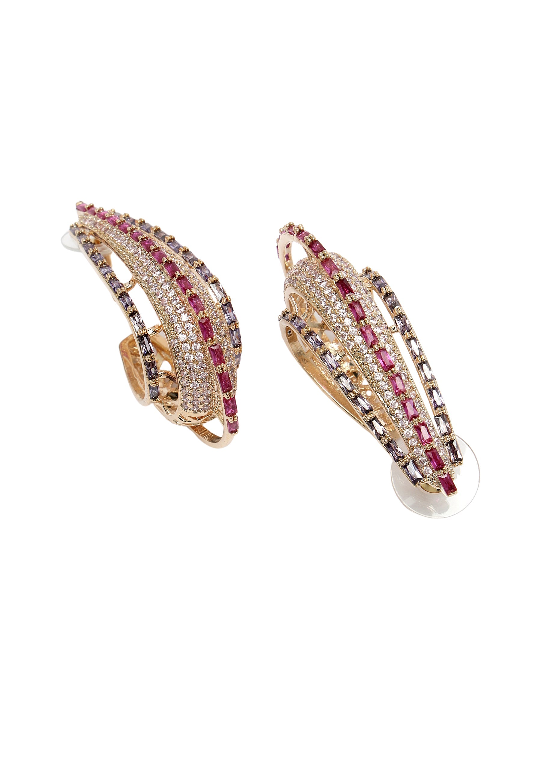 Zirconia Cashew Shaped Hoops