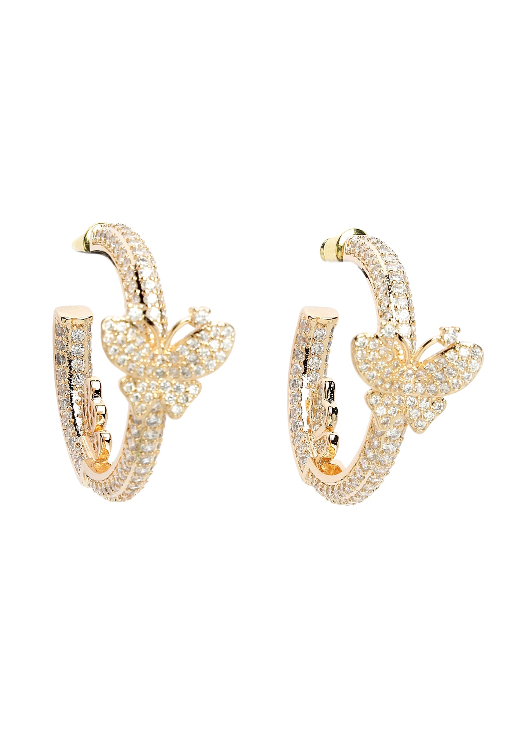 Dainty Butterfly Zirconia Hoops