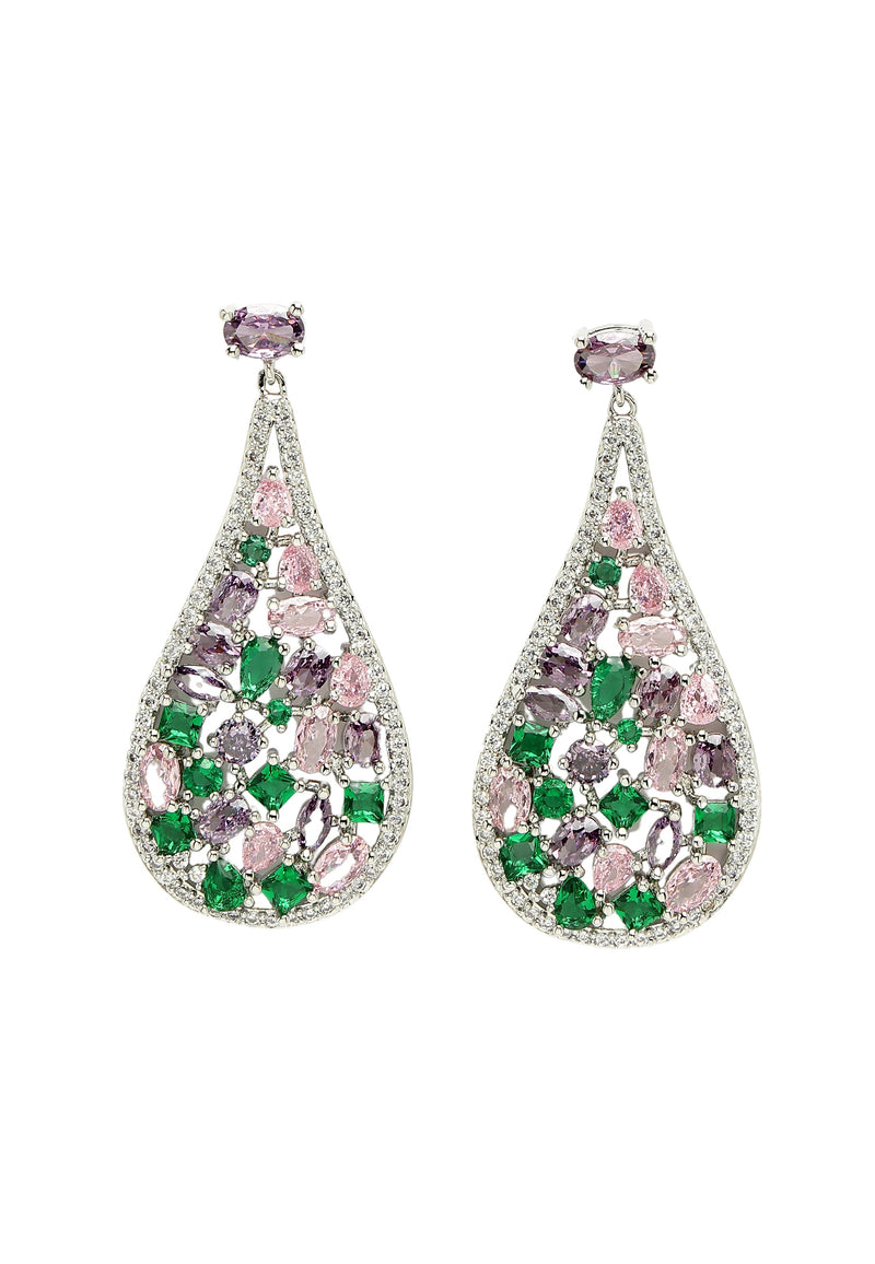 Vintage Floral Zirconia Earrings