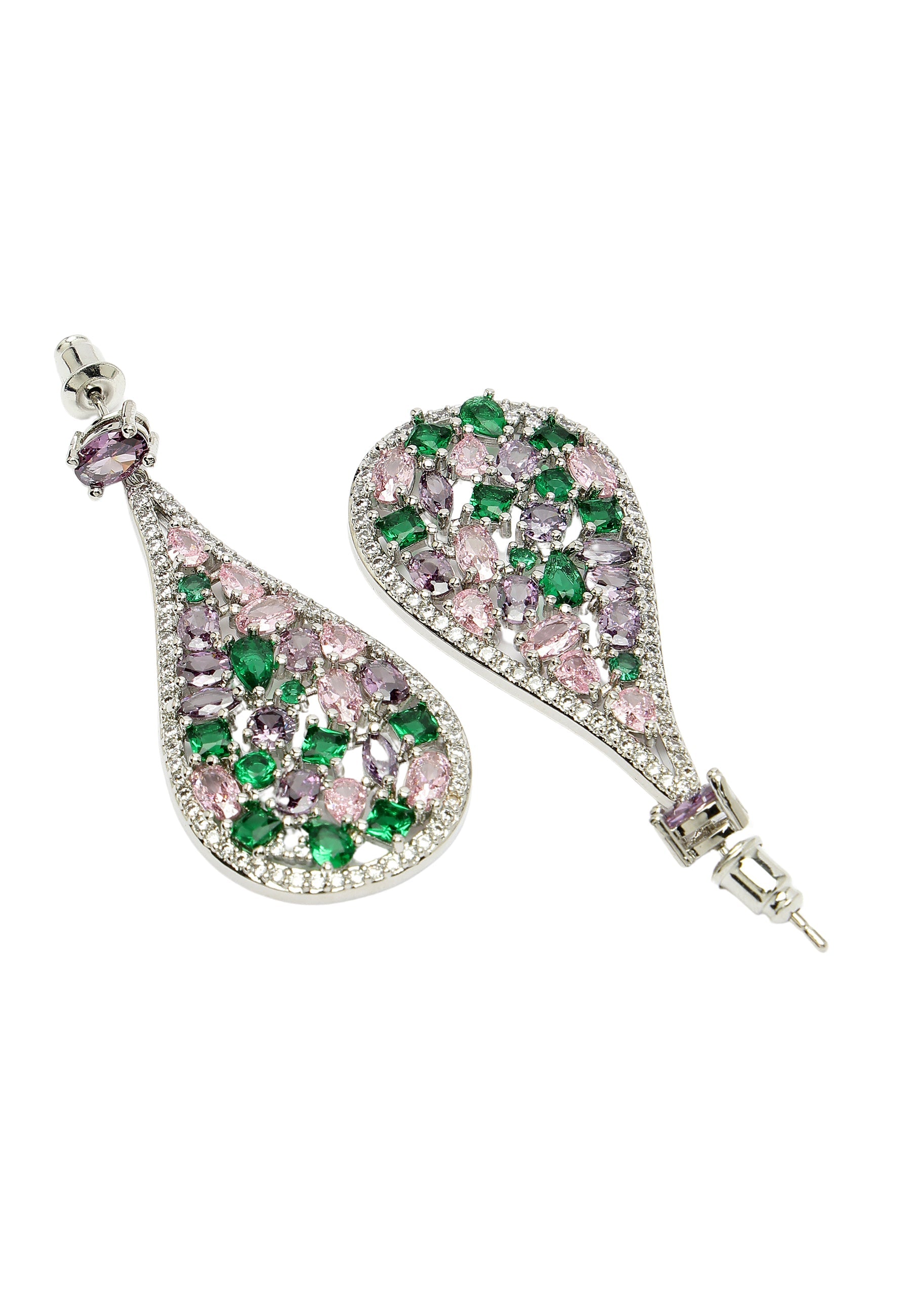Vintage Floral Zirconia Earrings
