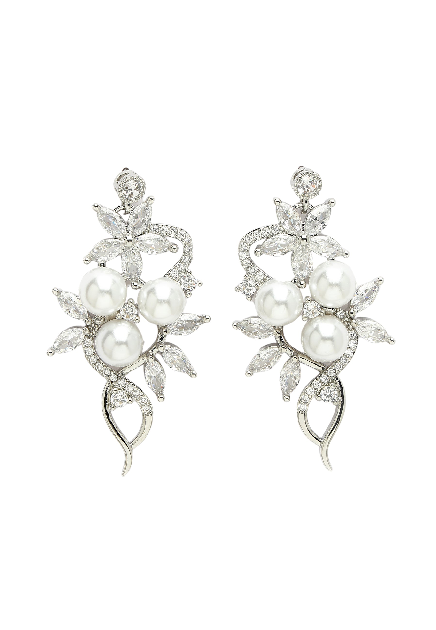 Zirconia Fashionable Floral Earrings