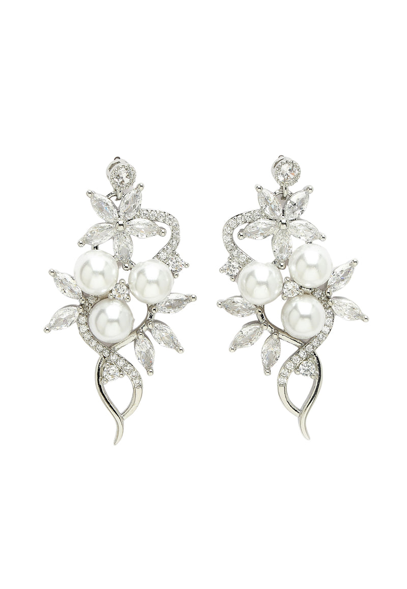Zirconia Fashionable Floral Earrings