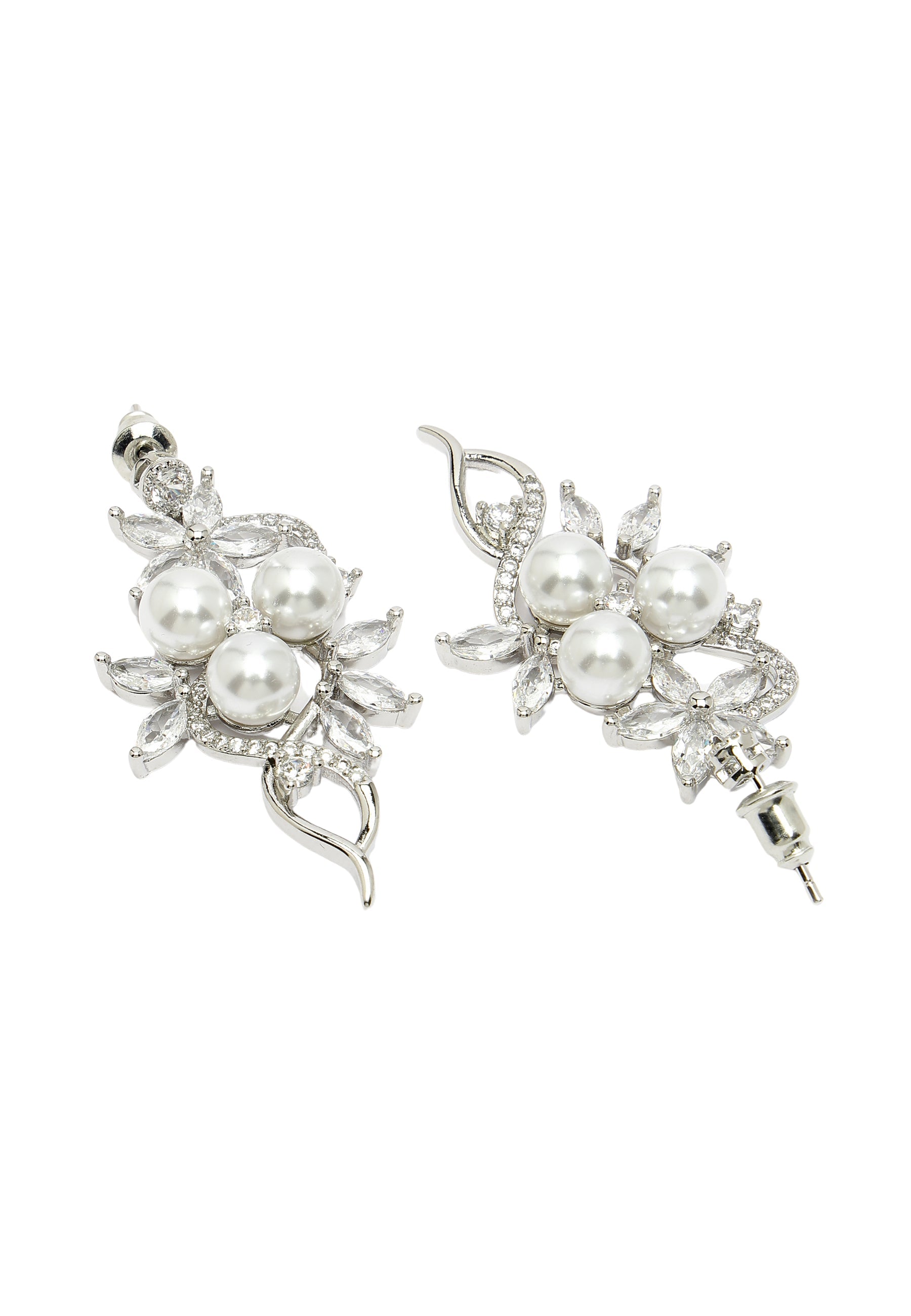Zirconia Fashionable Floral Earrings