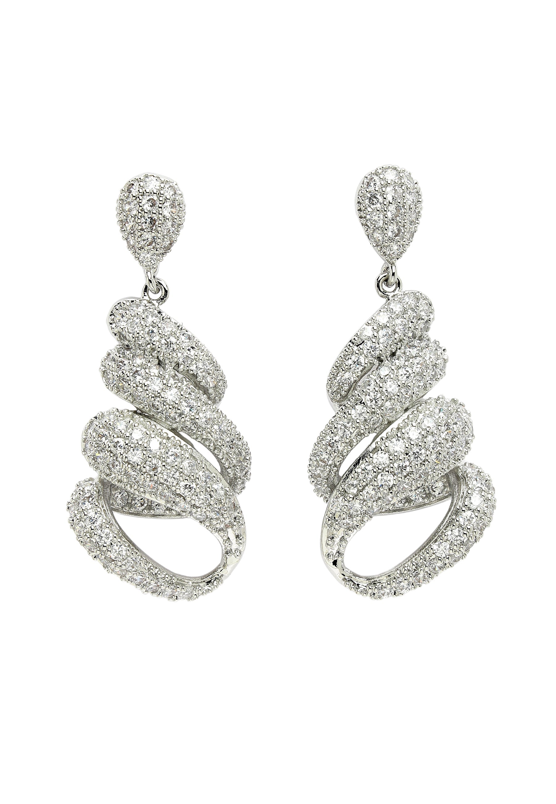 Gleaming Spiral Dangle Earrings