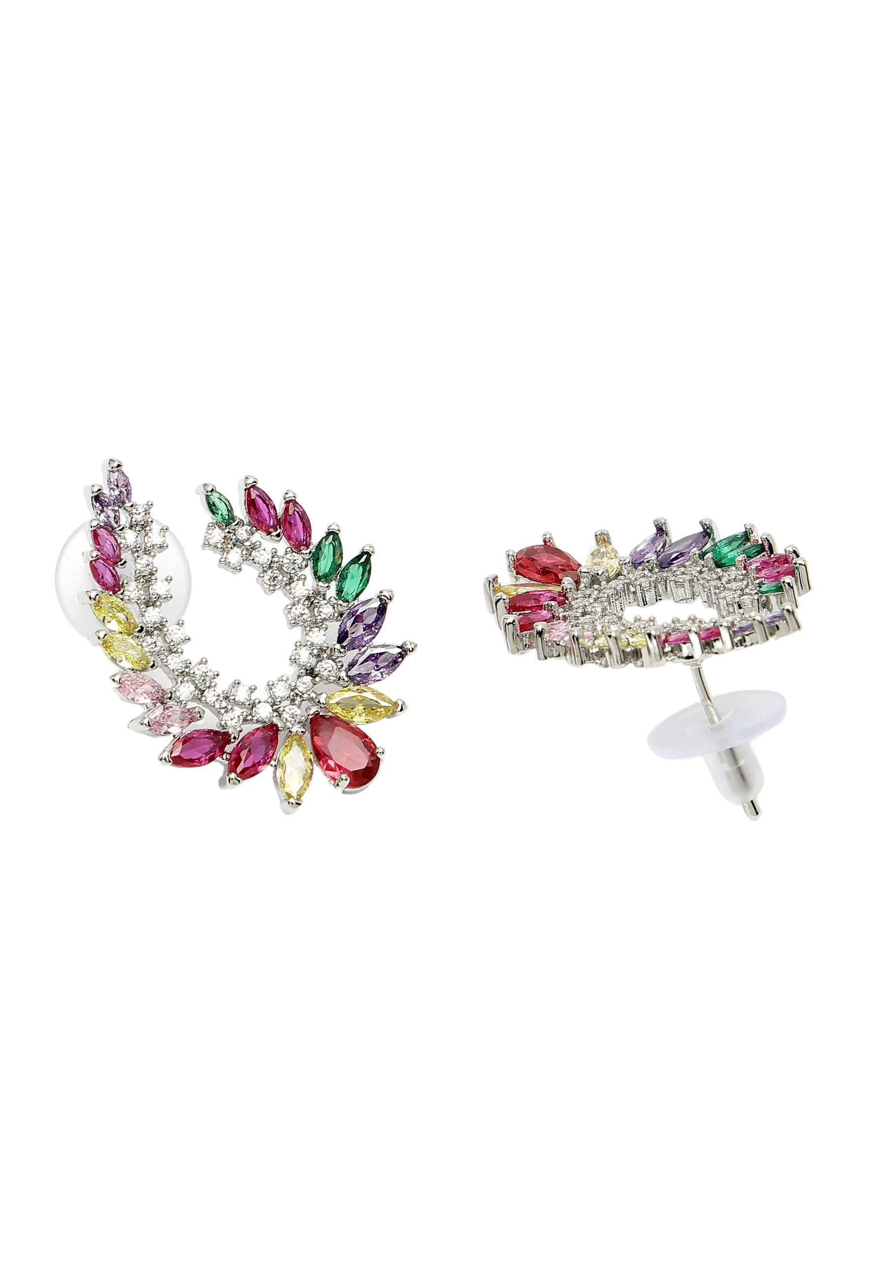 Crystals Studded Arc Earrings