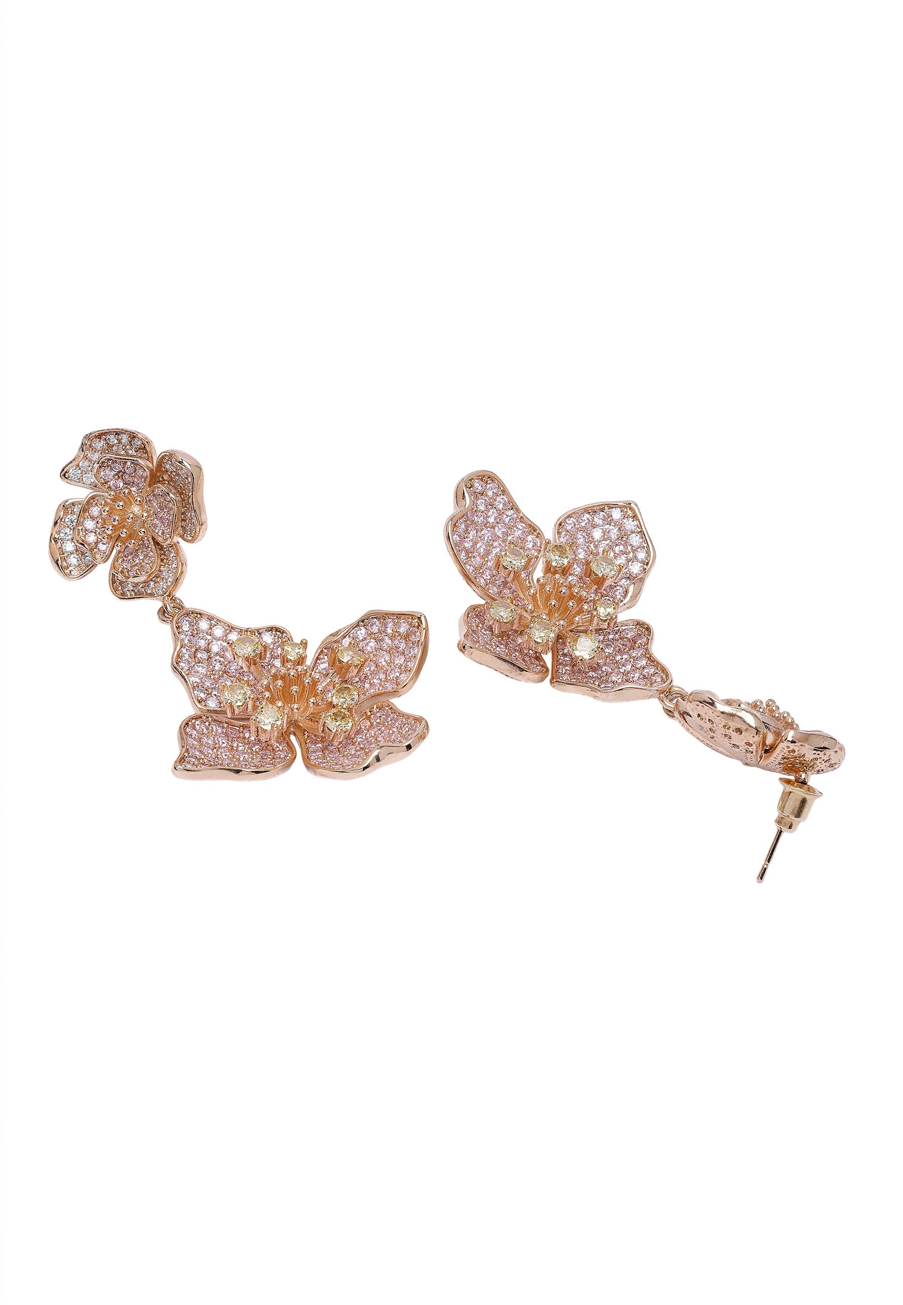 Diva Two-Tiered Floral Drop Earrings