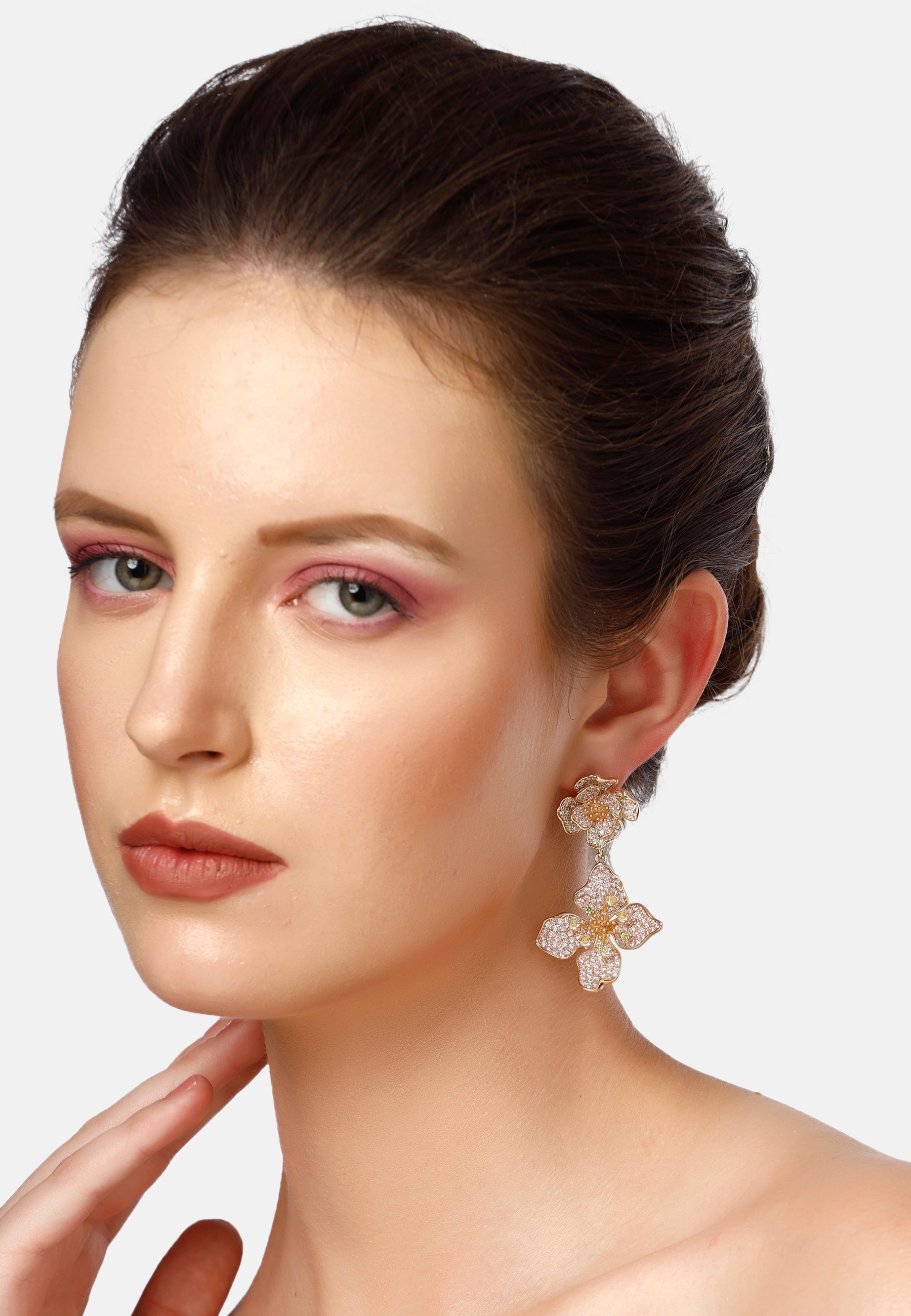 Diva Two-Tiered Floral Drop Earrings