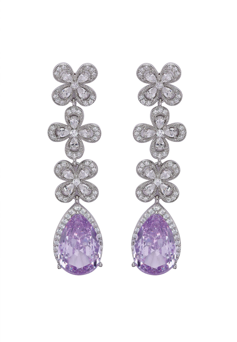 Diva Triple Flower Drop Earrings