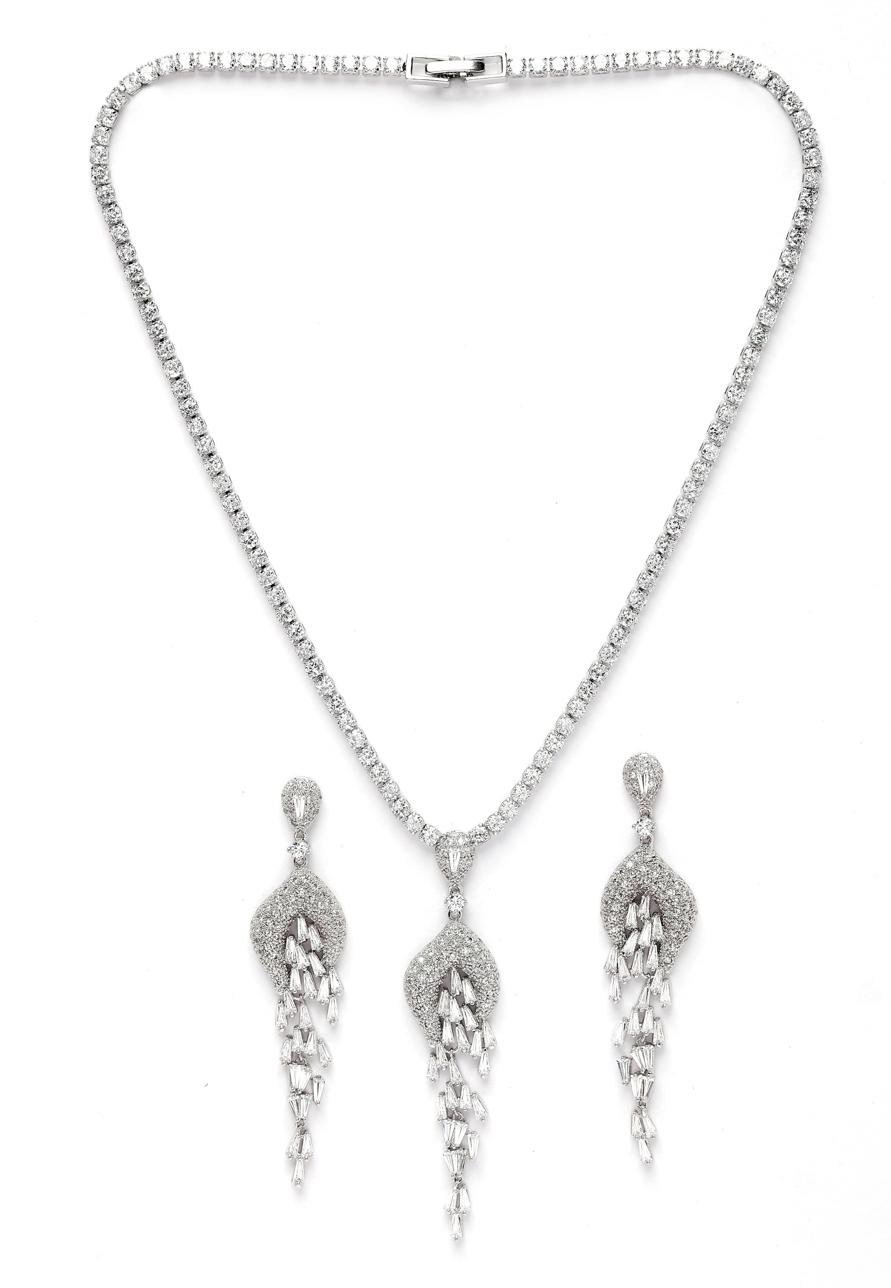 Diva Elegant Chandelier Necklace with Earrings Set