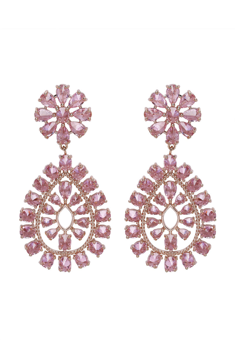 Diva Gleaming Floral Drop Earrings