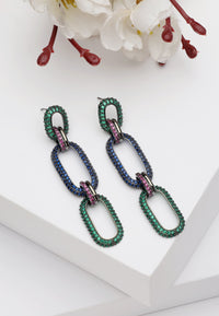 Diva Dangle Drop Oval Hoops