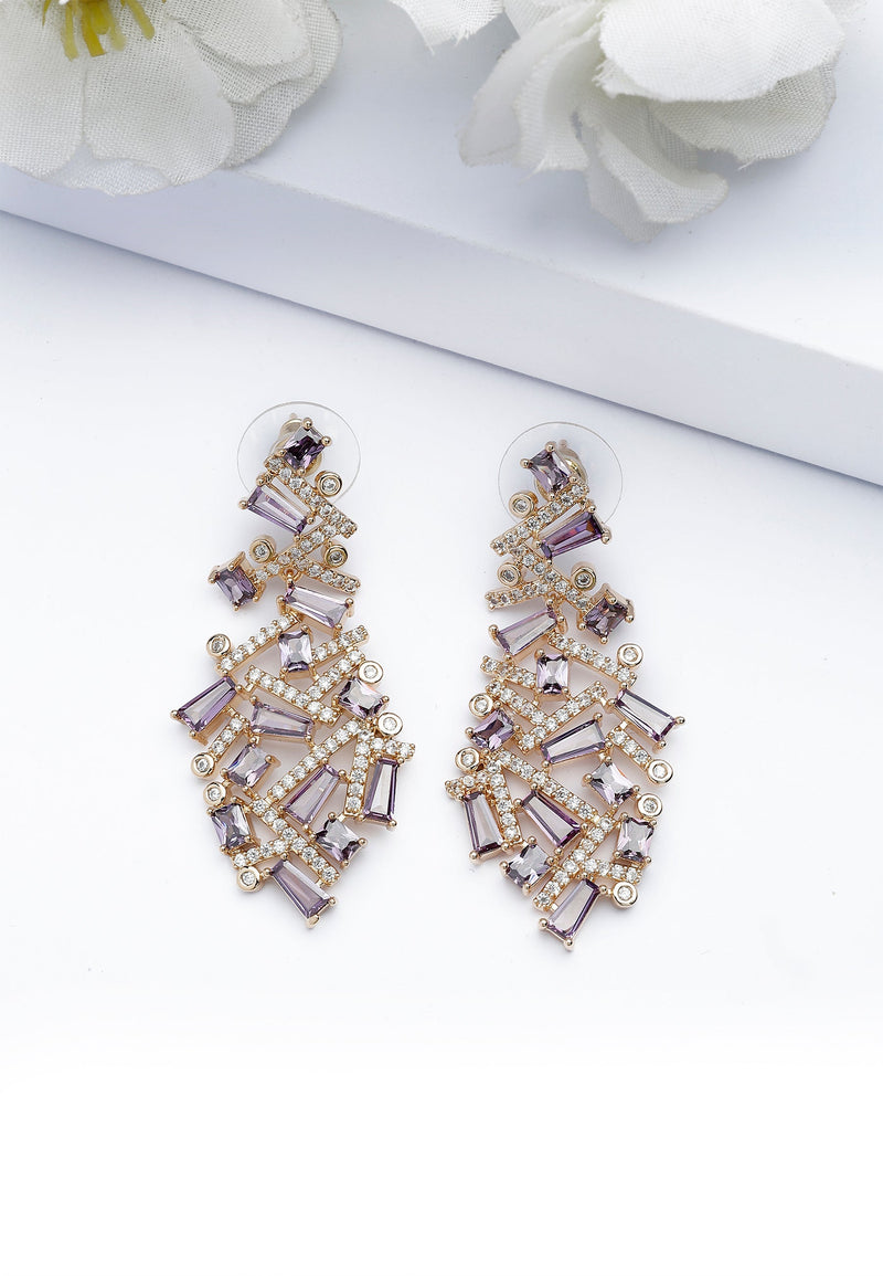 Purple Cascading Twist Earrings