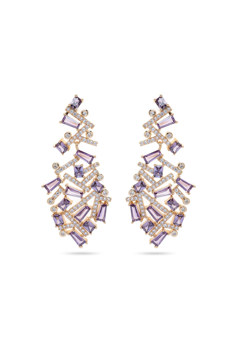 Purple Cascading Twist Earrings