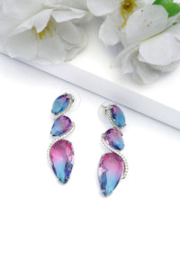 Gleaming Violet Drop Earrings