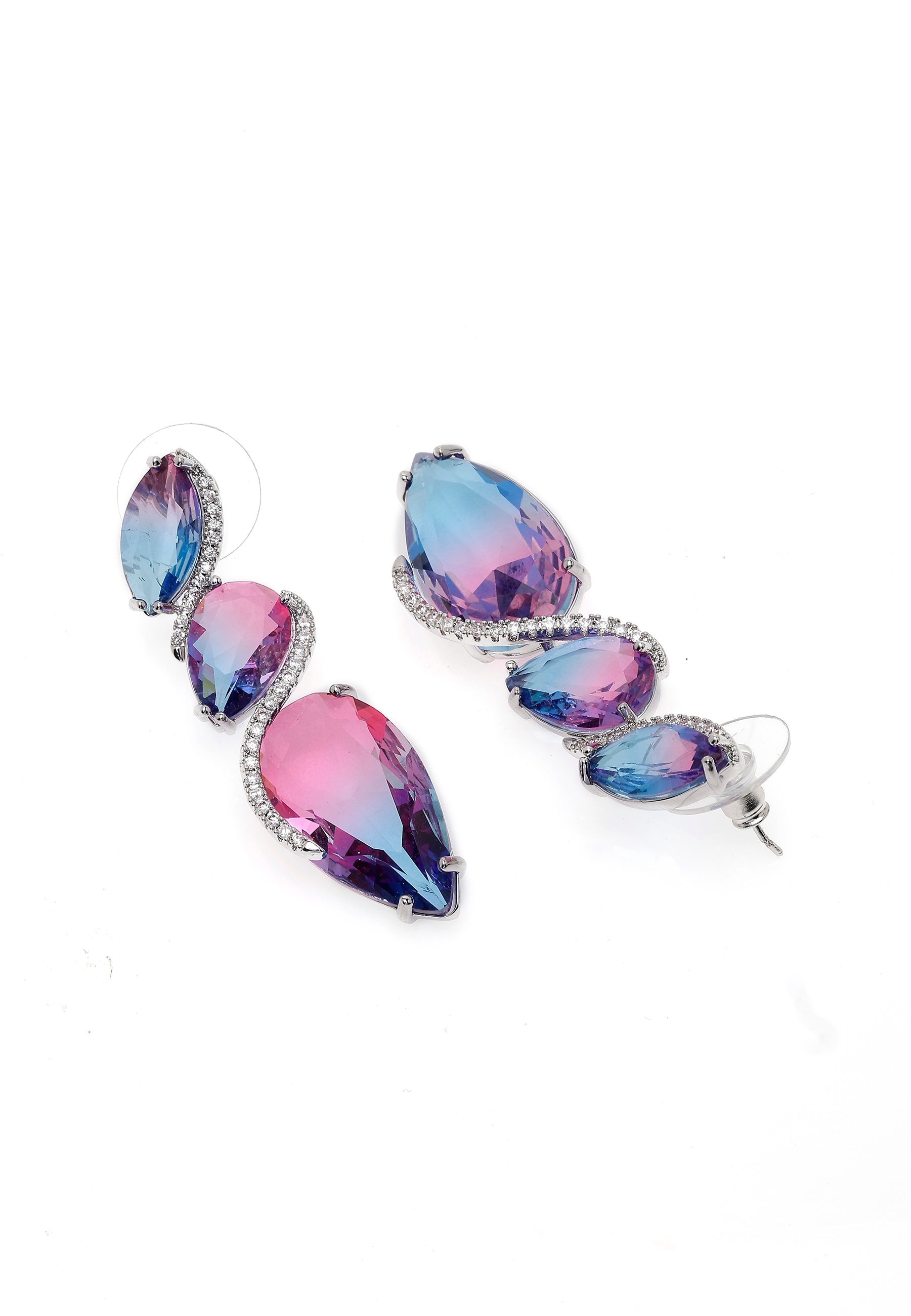 Gleaming Violet Drop Earrings