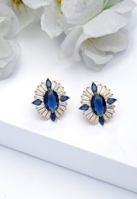Timeless Dark Blue Stud Earrings