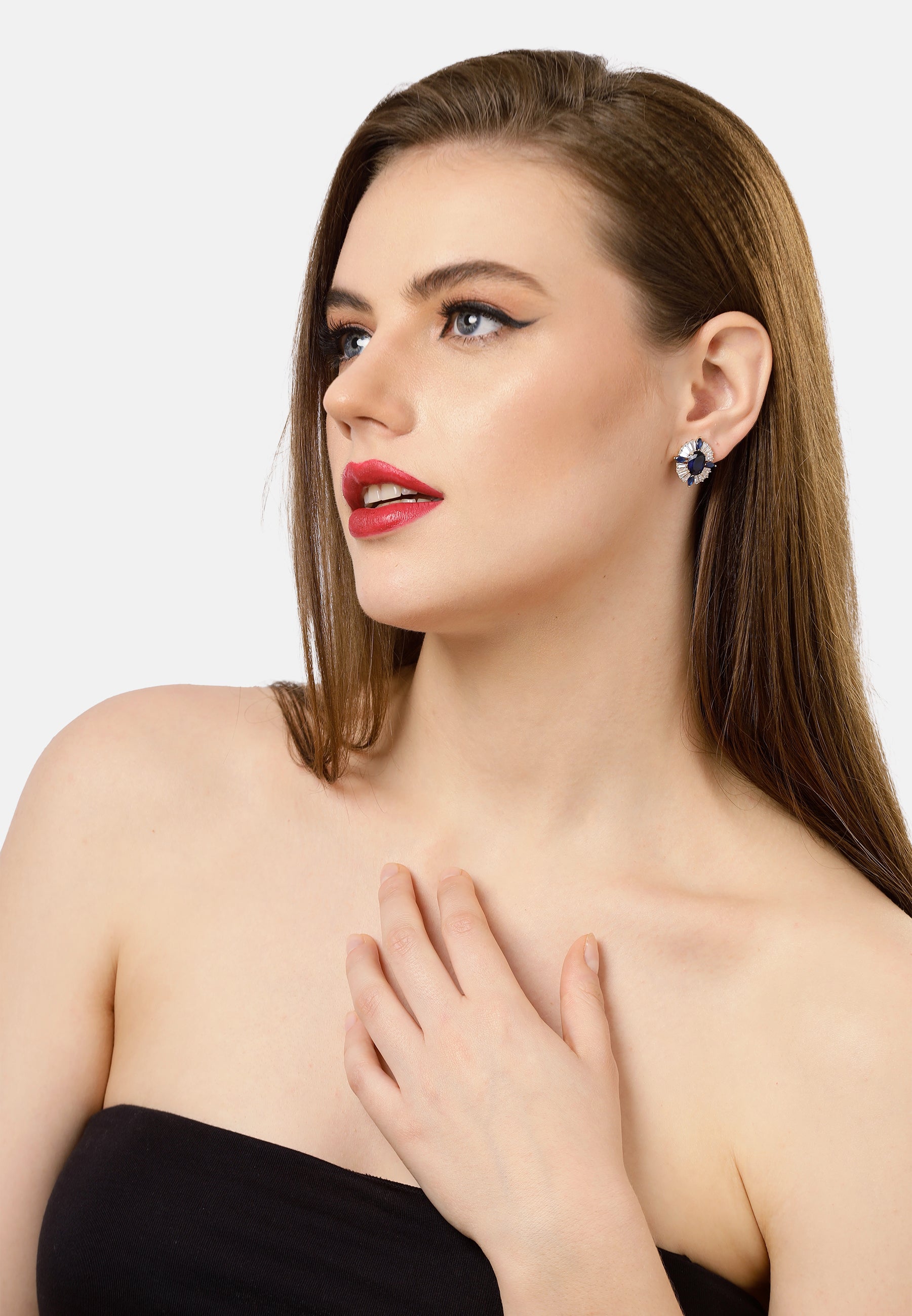 Timeless Dark Blue Stud Earrings