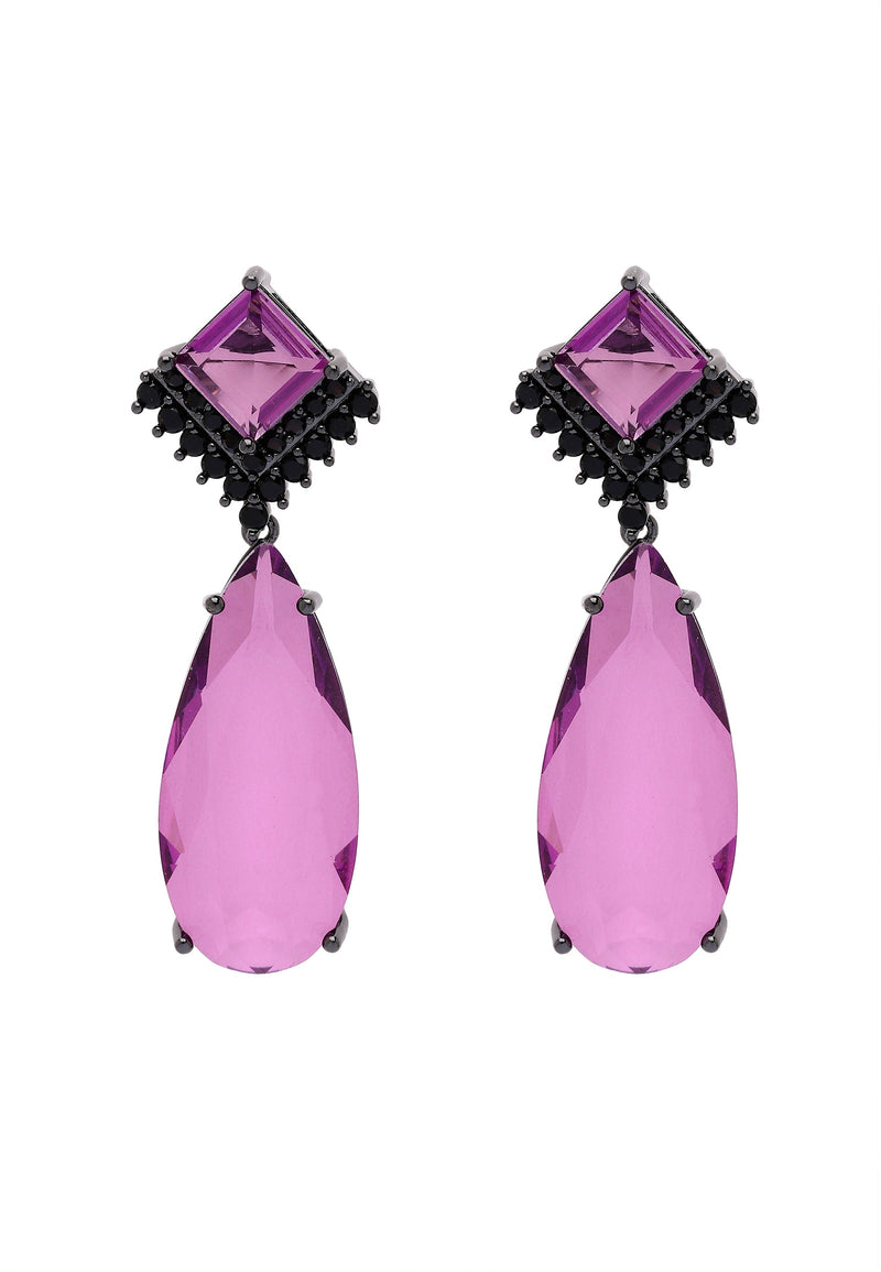 Raindrop shaped Violet Earrings